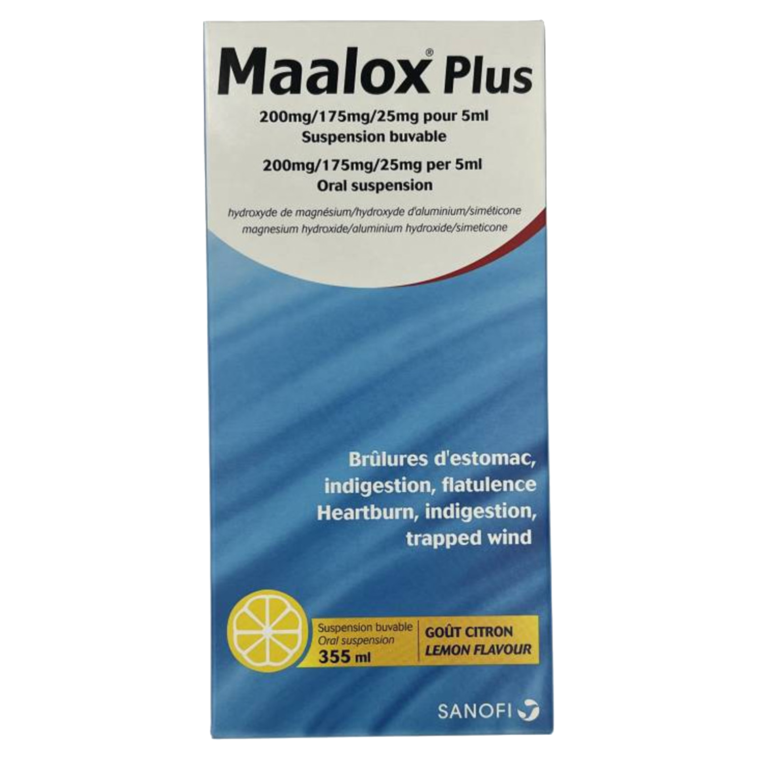 Back Image for Maalox Plus Suspension 355ml
