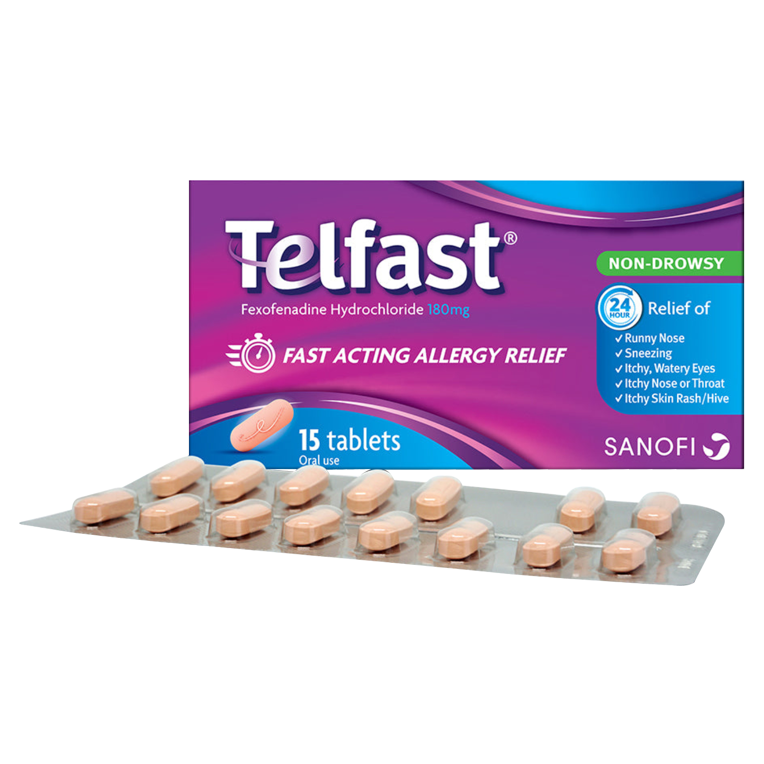 Product Image for Telfast 180mg Anti-Allergy Tablets for Quick Allergy Relief 15's