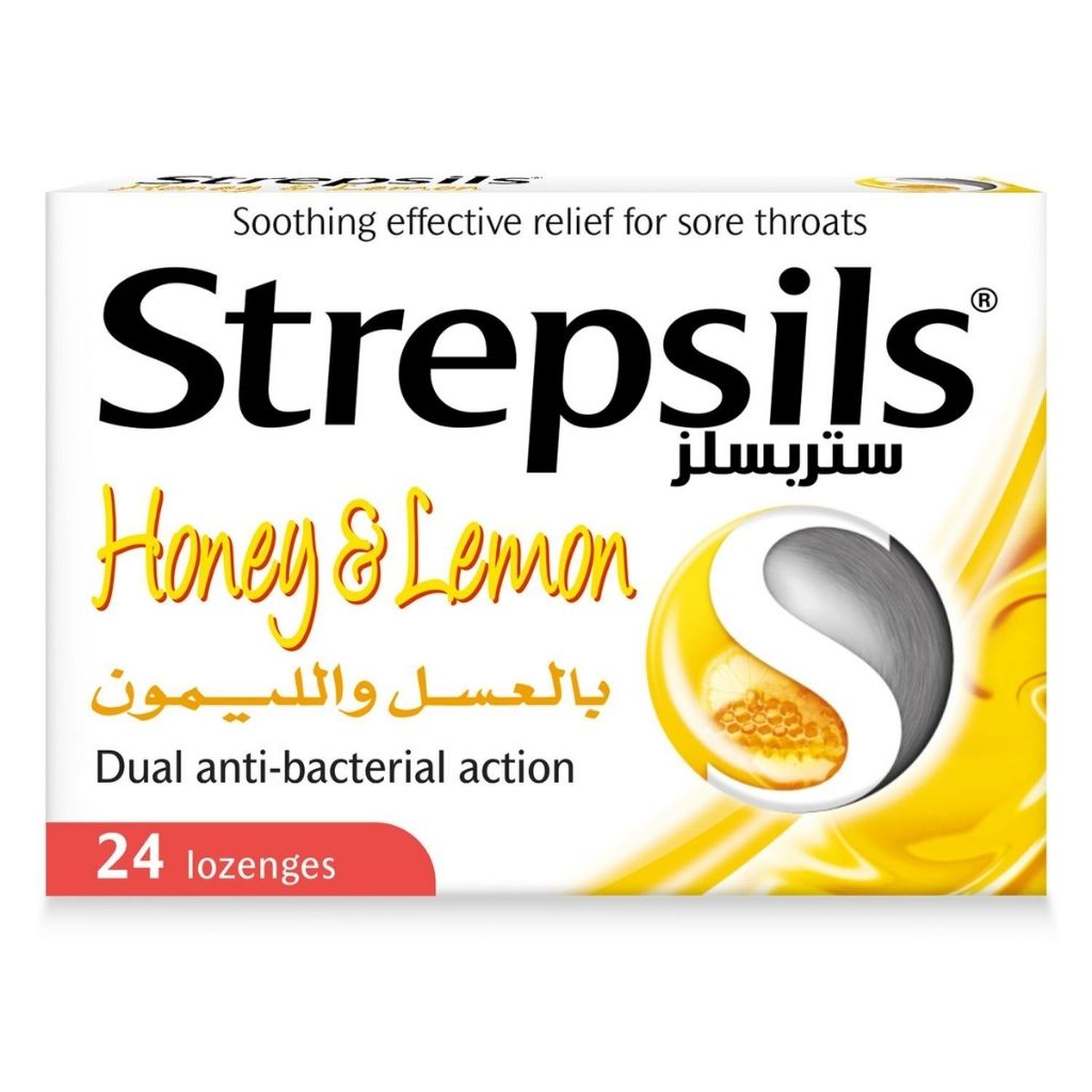 Strepsils Honey & Lemon, Soothing Effective Relief for Sore Throats, 24 Lozenges