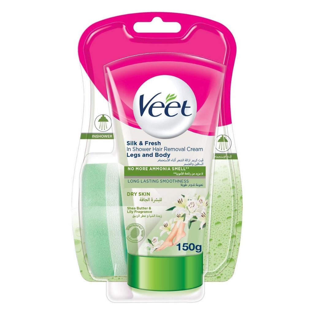 Veet In Shower Hair Removal Cream for Dry Skin Legs & Body,150g