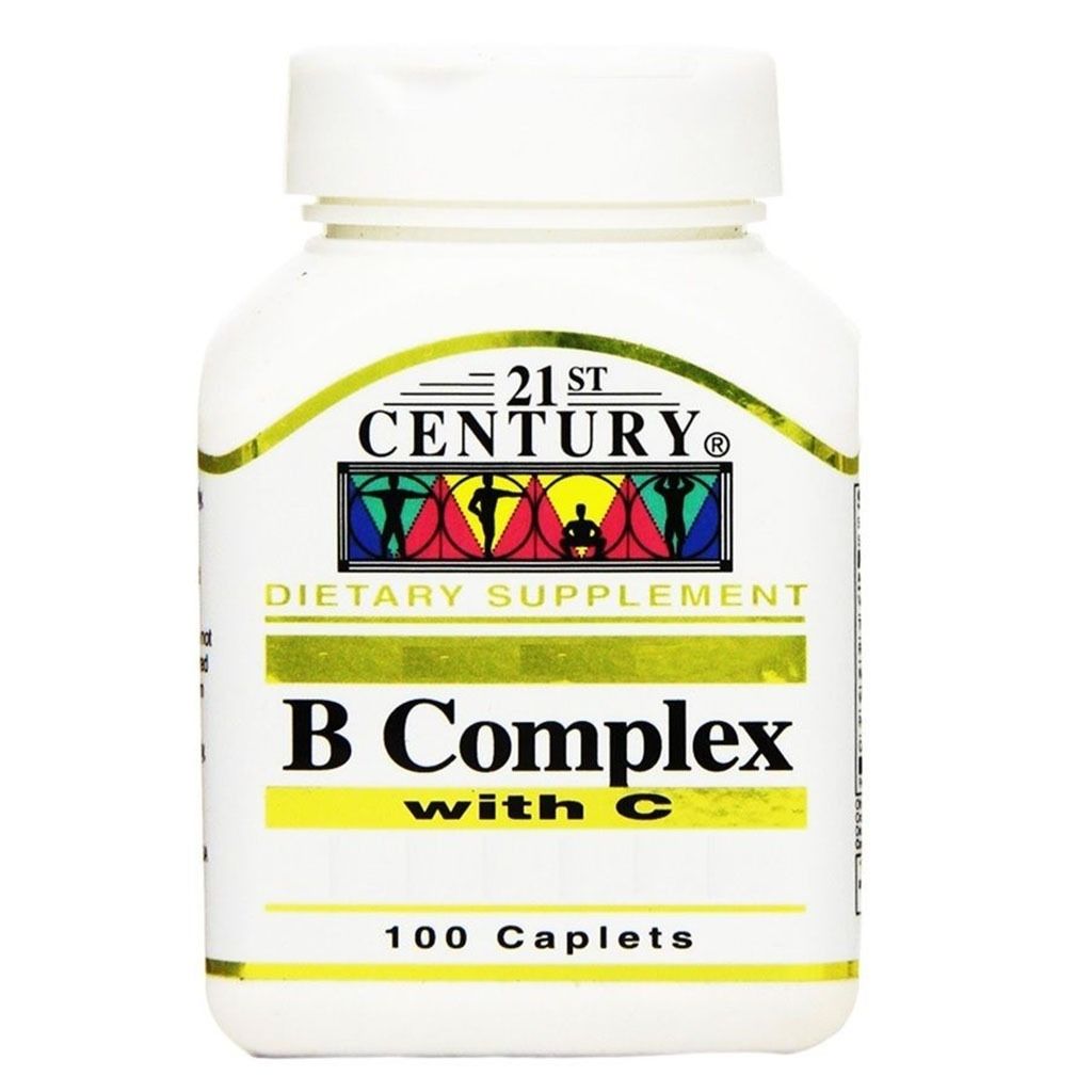 21st Century B Complex With Vitamin C Caplets, Energy & Immune Support, Pack of 100's