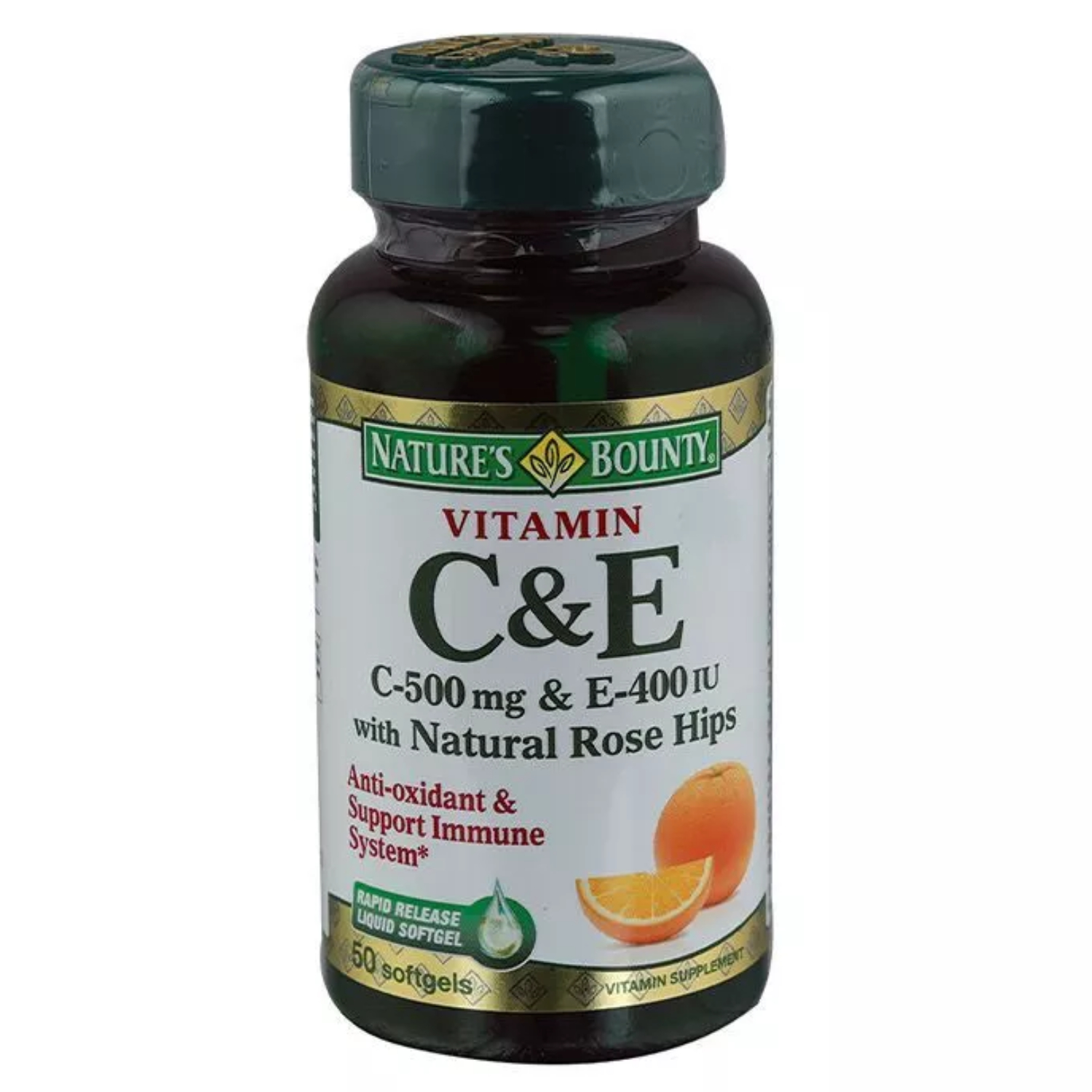 Back Image for Nature's Bounty C & E With Rose Hips Softgels 50's