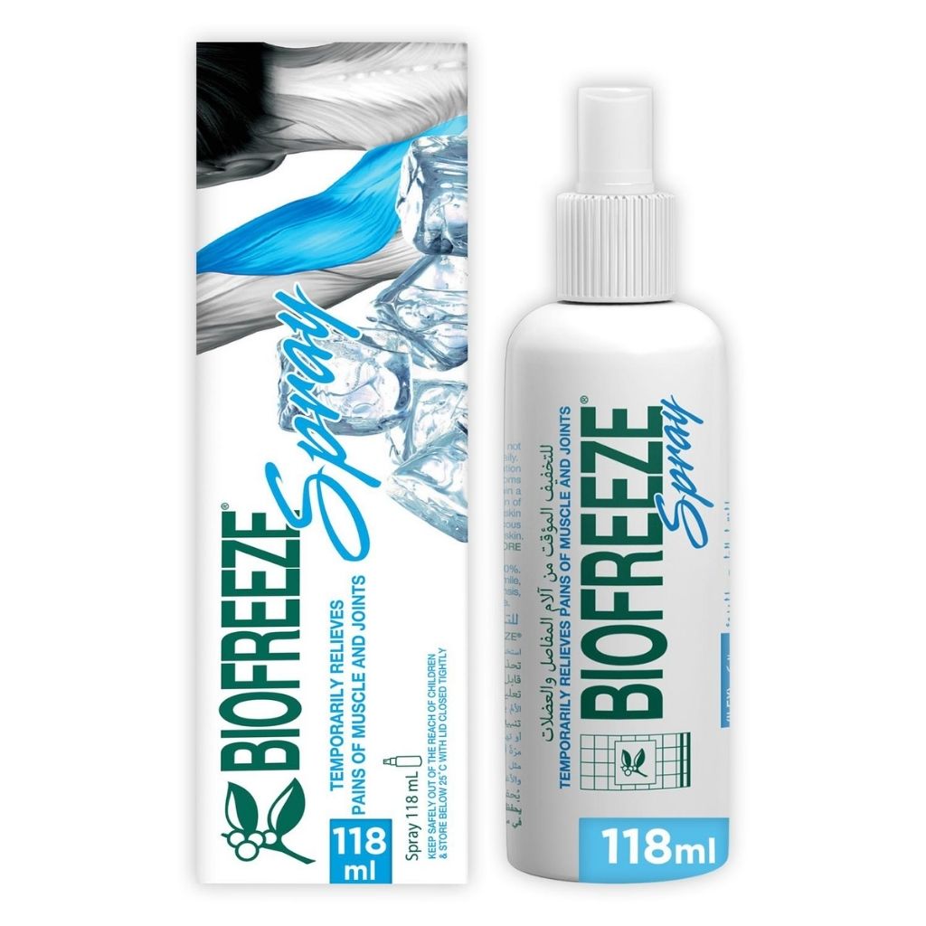 Biofreeze® Pain Relief Spray, Temporary Relief from Muscle & Joint Pain, Soothing Natural Menthol with ILEX, 118ml