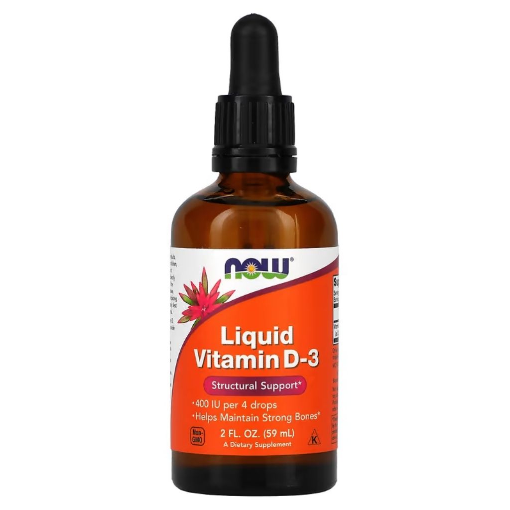 Now 400 IU Liquid Vitamin D3 Drops For Strong Bones 60ml