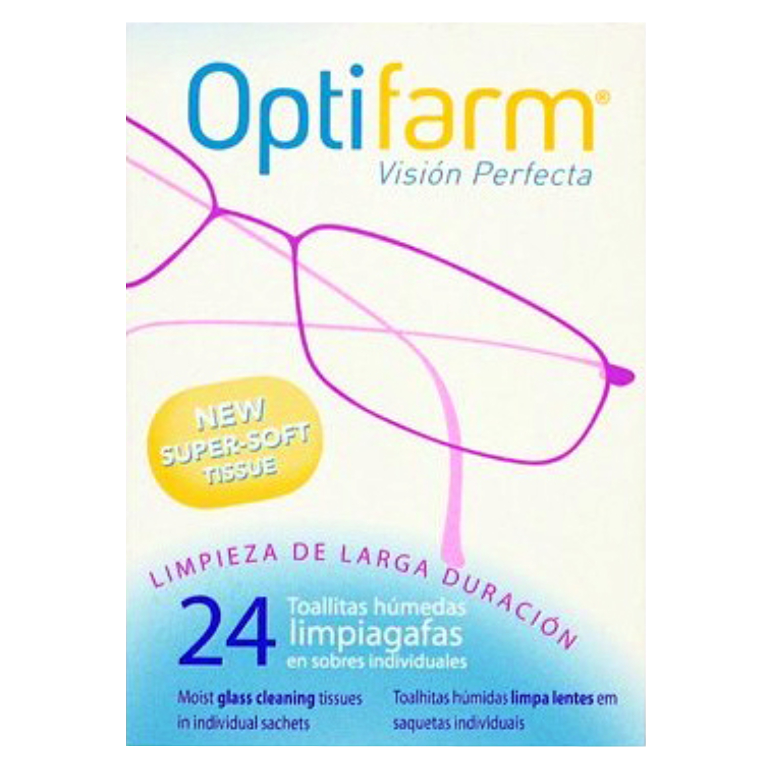 Optifarm Toallitasglass Cleaning Wipes 24's