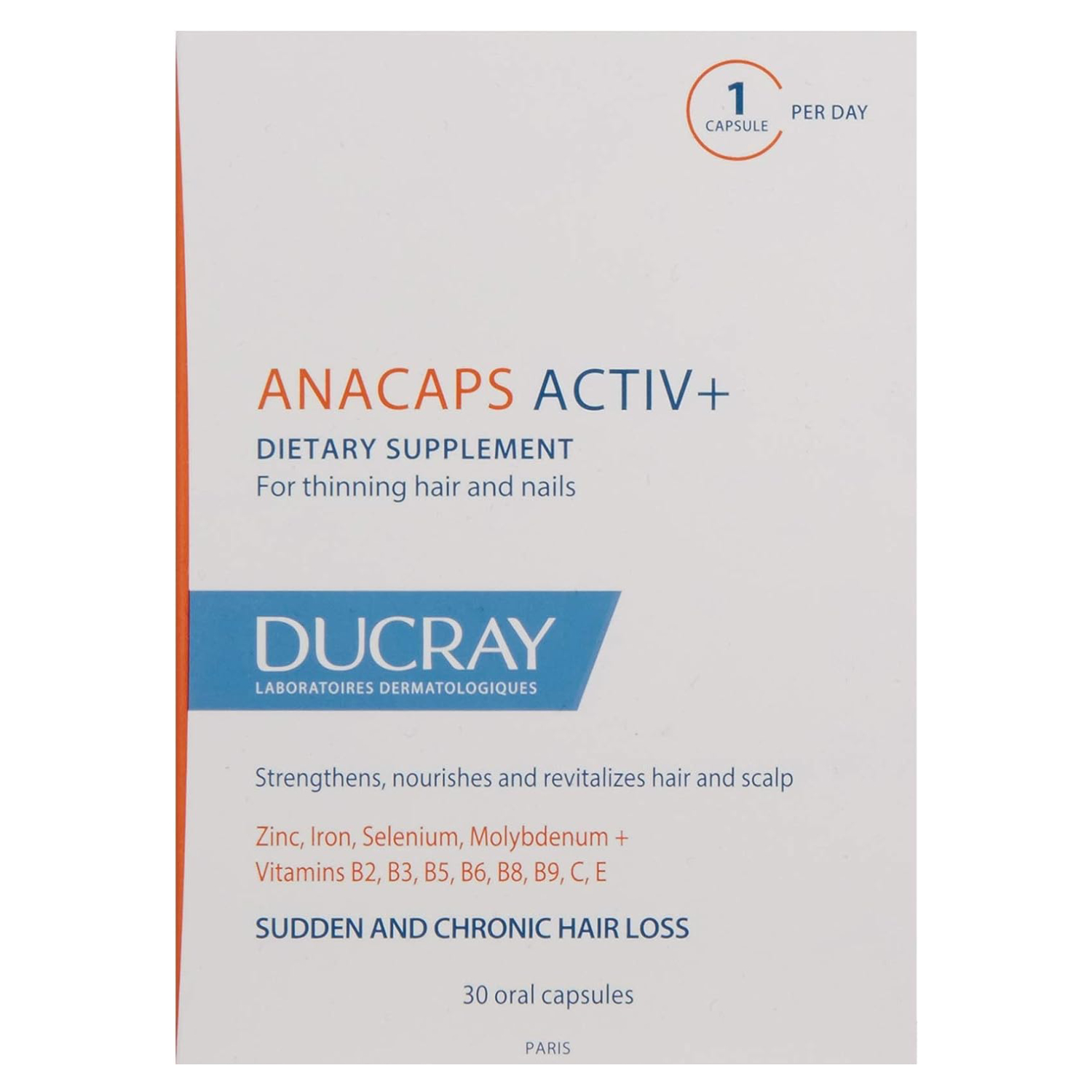 Product Image for Ducray Anacaps Food Supplement For Hair Loss 26g