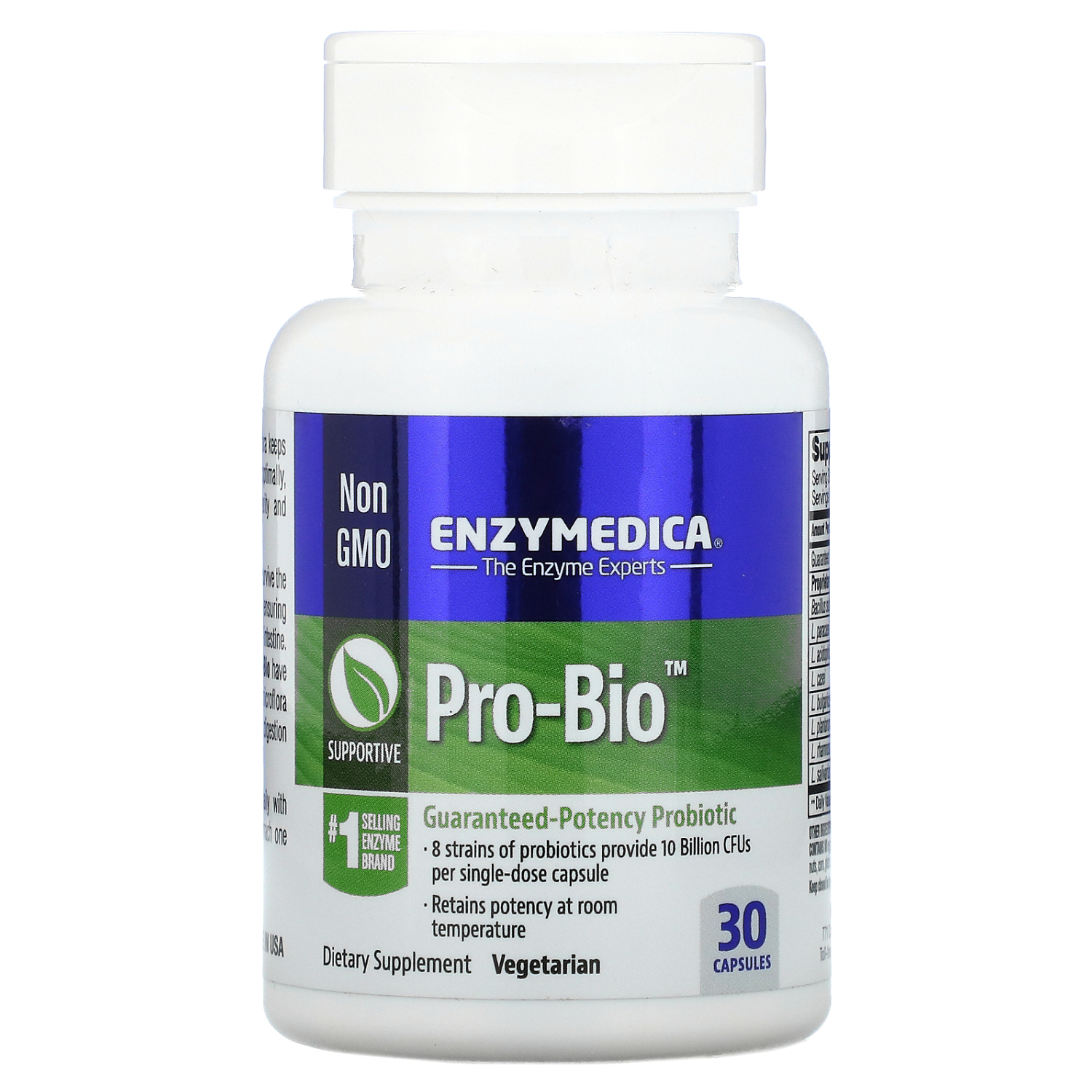 Back Image for Enzymedica Pro Bio Guaranteed Potency Probiotic Capsules 30's