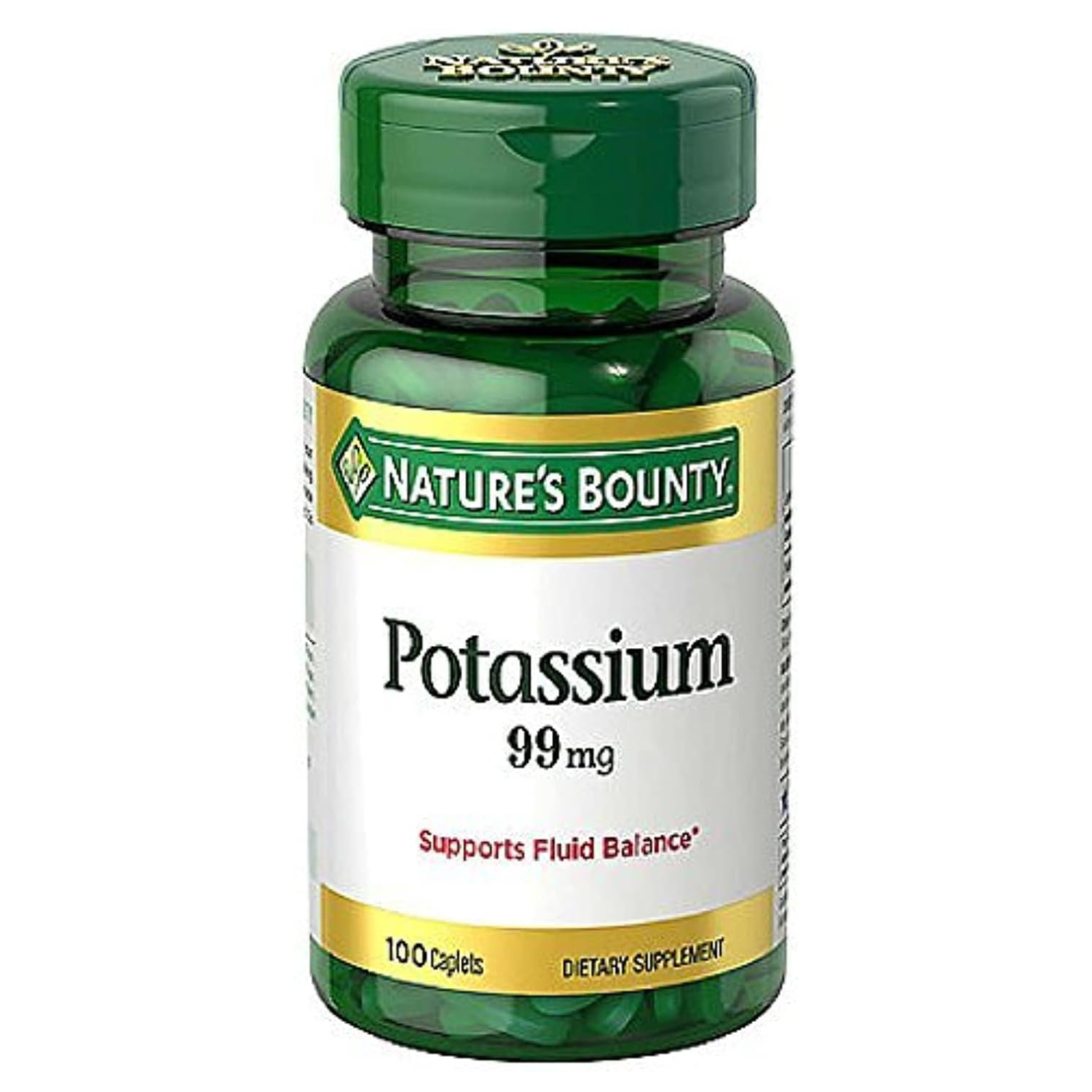 Back Image for Nature's Bounty Potassium 99mg Caplets 100's