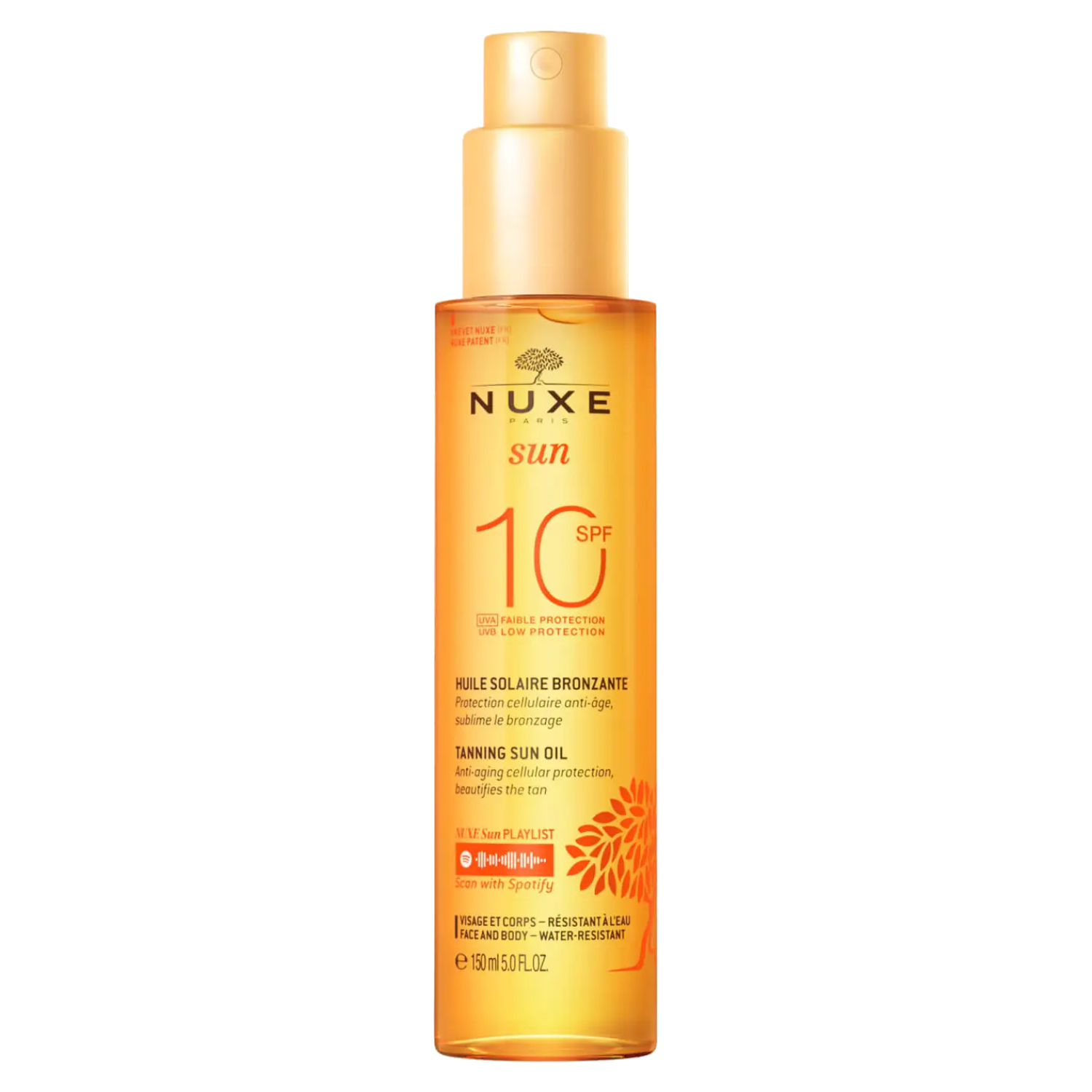 Product Image for Nuxe Sun Tanning Oil for Face and Body Low Protection SPF10 150ml