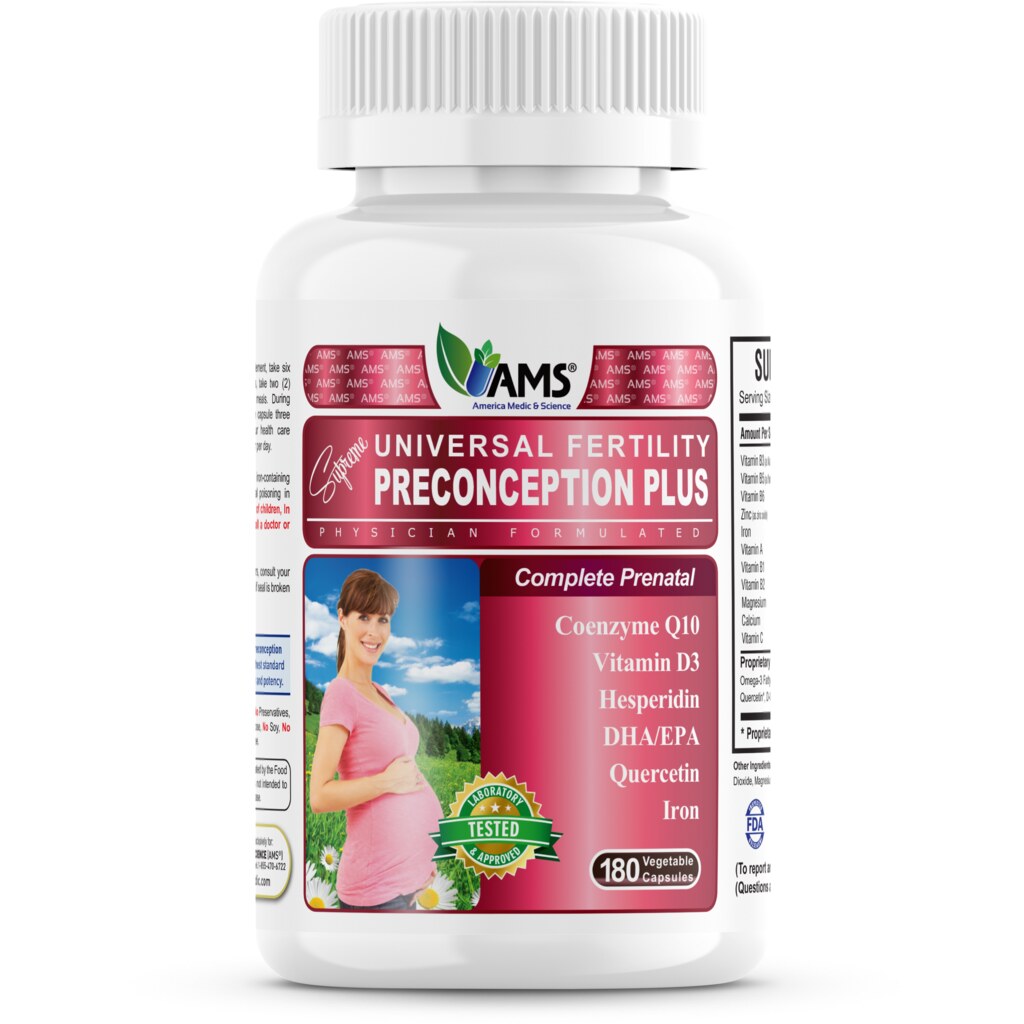 AMS Preconception Plus Capsules, Multivitamin for Women's Reproductive Health, Pack of 180's