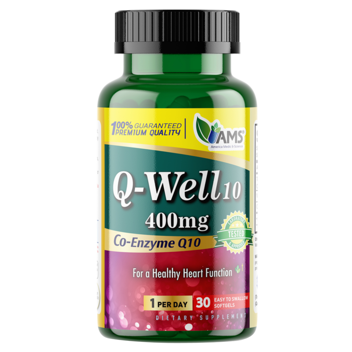 AMS 400 mg CoQ10 Supplement Softgels For Heart Health, Pack of 30's