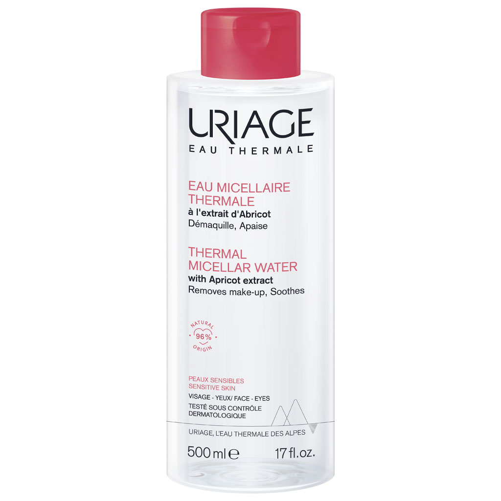 Uriage Eau Thermale Micellar Water For Sensitive Skin, Cleanser & Makeup Remover 500ml