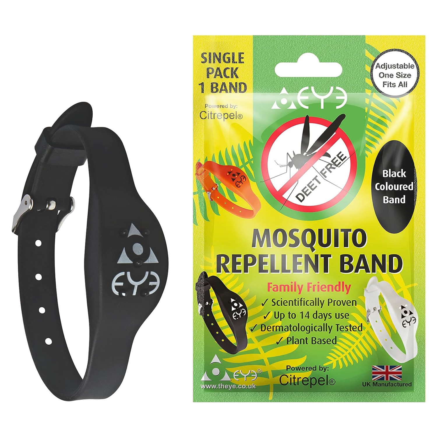 Back Image for Theye Mosquito Adjustable Repellant Band Black