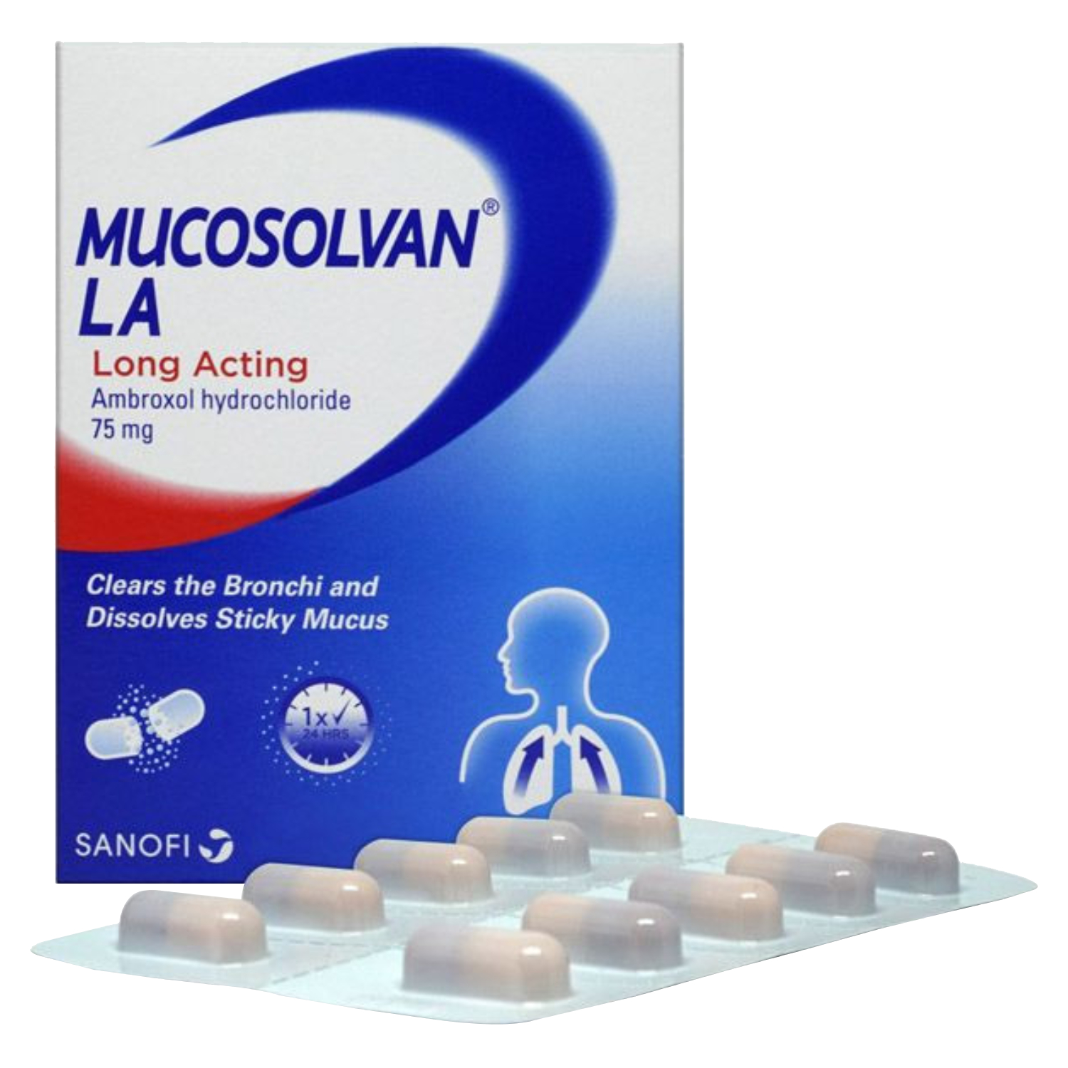 Back Image for Mucosolvan Long Acting 75mg Capsules 10's