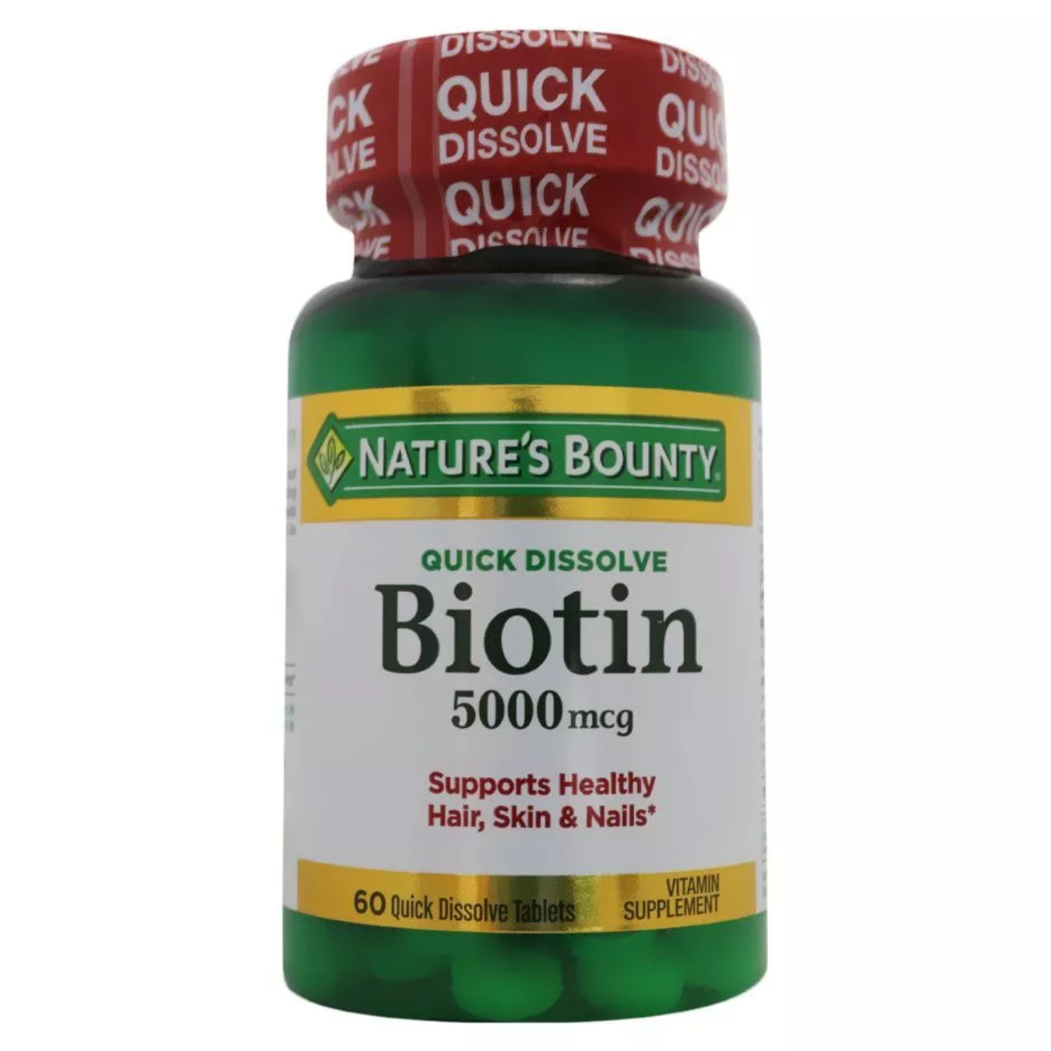 Back Image for Nature's Bounty QD Biotin 5000mcg Capsules 60's