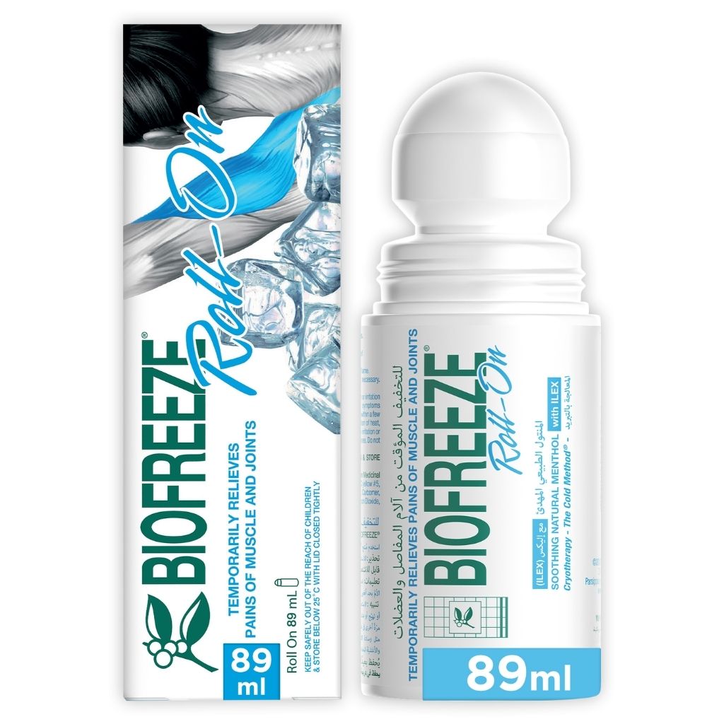 Biofreeze® Pain Relief Roll-On, Soothing Natural Menthol with ILEX Scent, 89 ml
