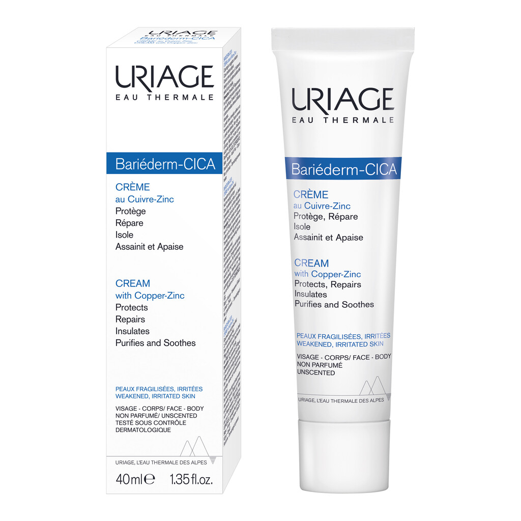 Uriage Bariederm Cica Repairing Cream With Copper & Zinc For Irritated & Sensitive Skin 40ml