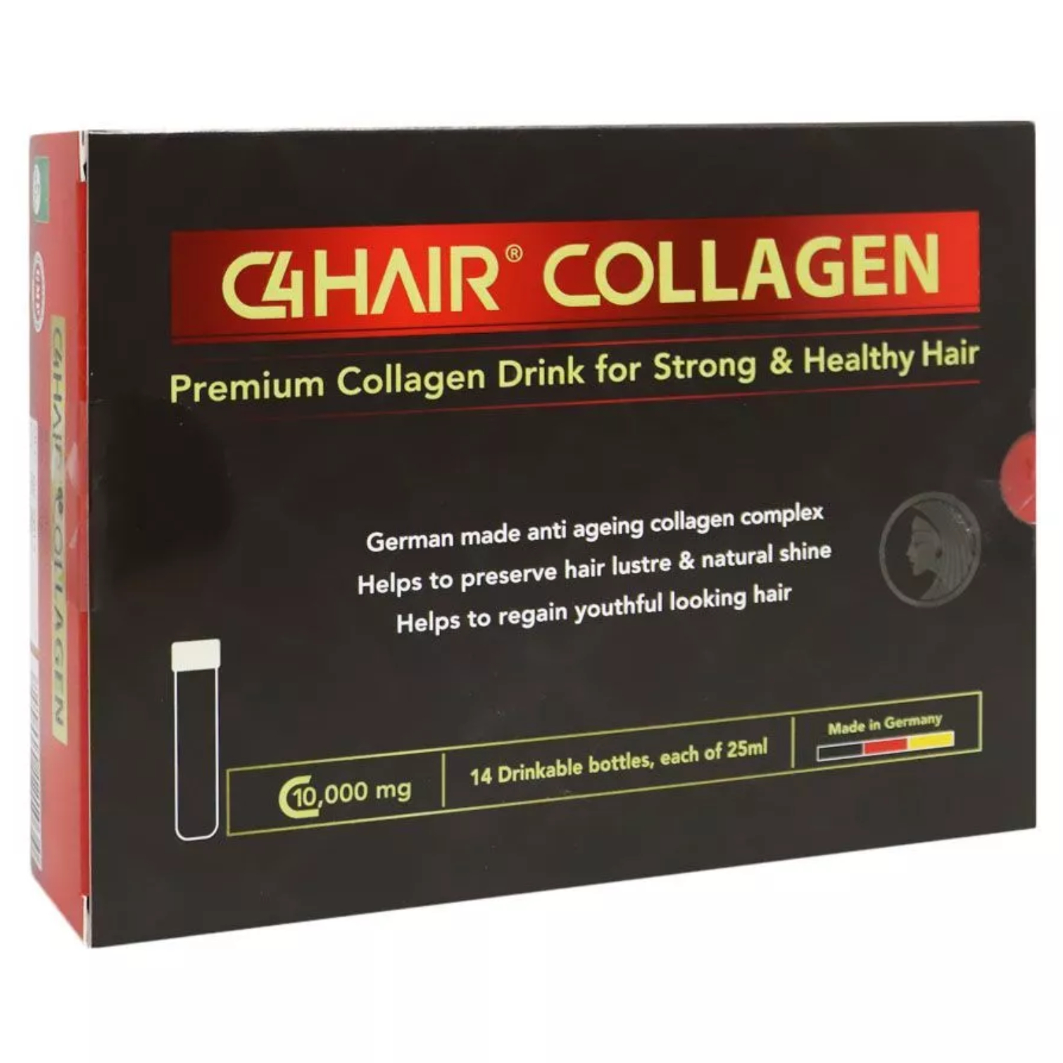 Back Image for C4Hair Collagen Drinks For Strong and Healthy Hair 10000mg 14 x 25ml