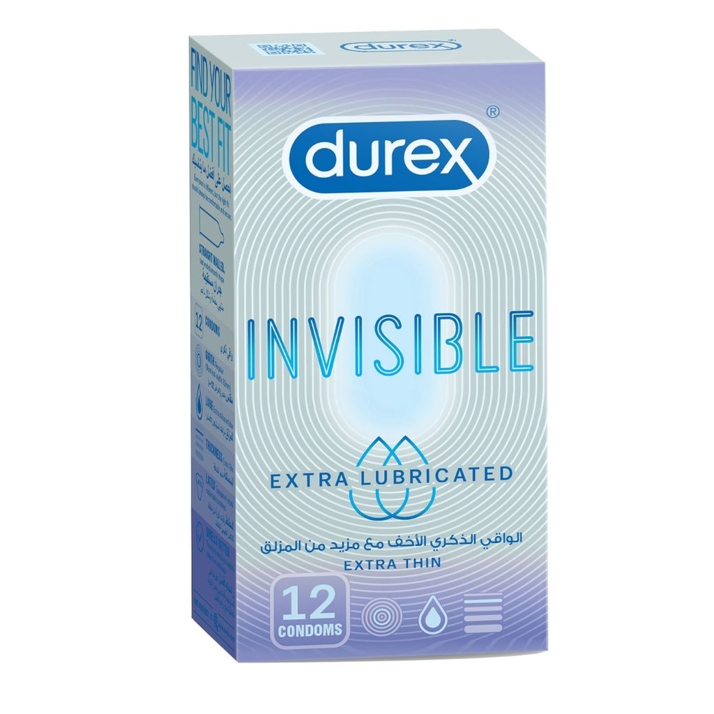 Durex Invisible Extra Thin Lubricated Condoms 12s