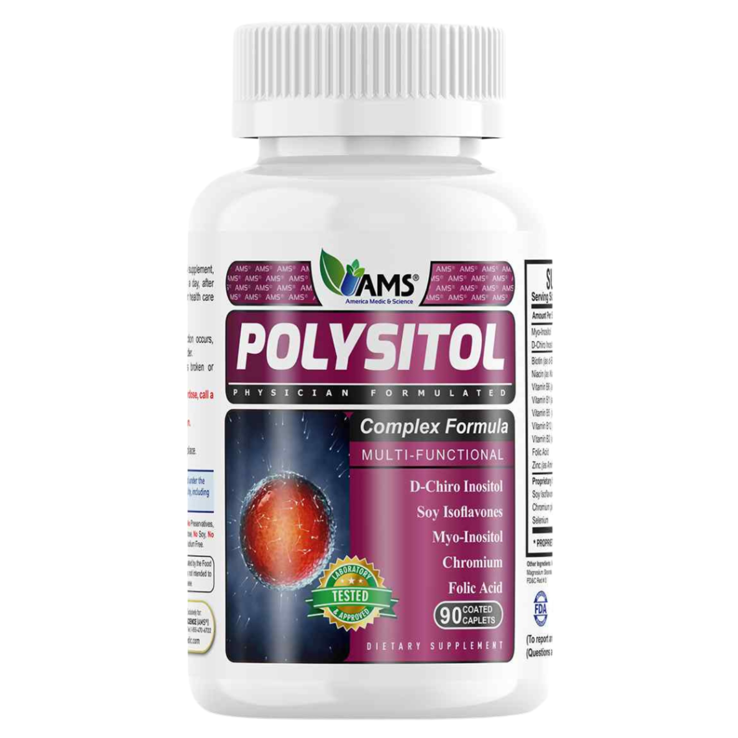 AMS Polysitol Caplets, Fertility Supplement For Women, Pack of 90's