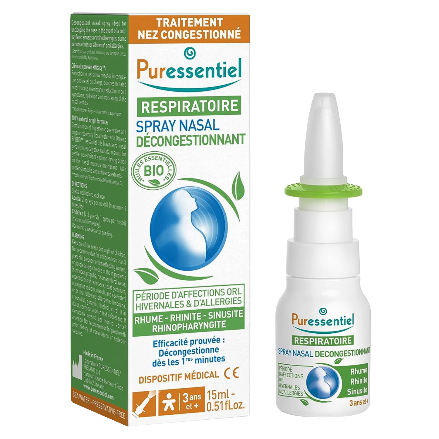 Puressentiel Respiratory Hypertonic Nasal Spray 15ml
