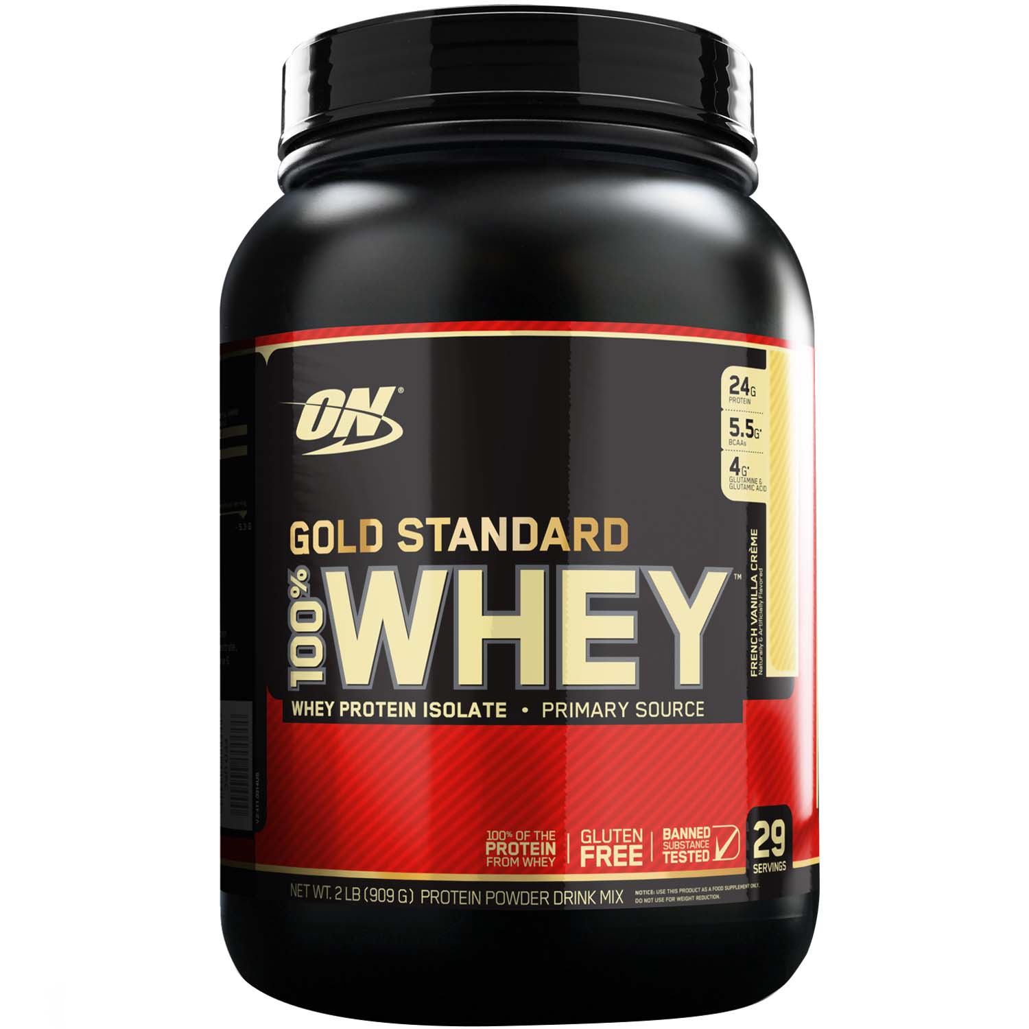 Product Image for Optimum Nutrition Gold Standard 100% Whey Protein Isolate French Vanilla Creme 909g