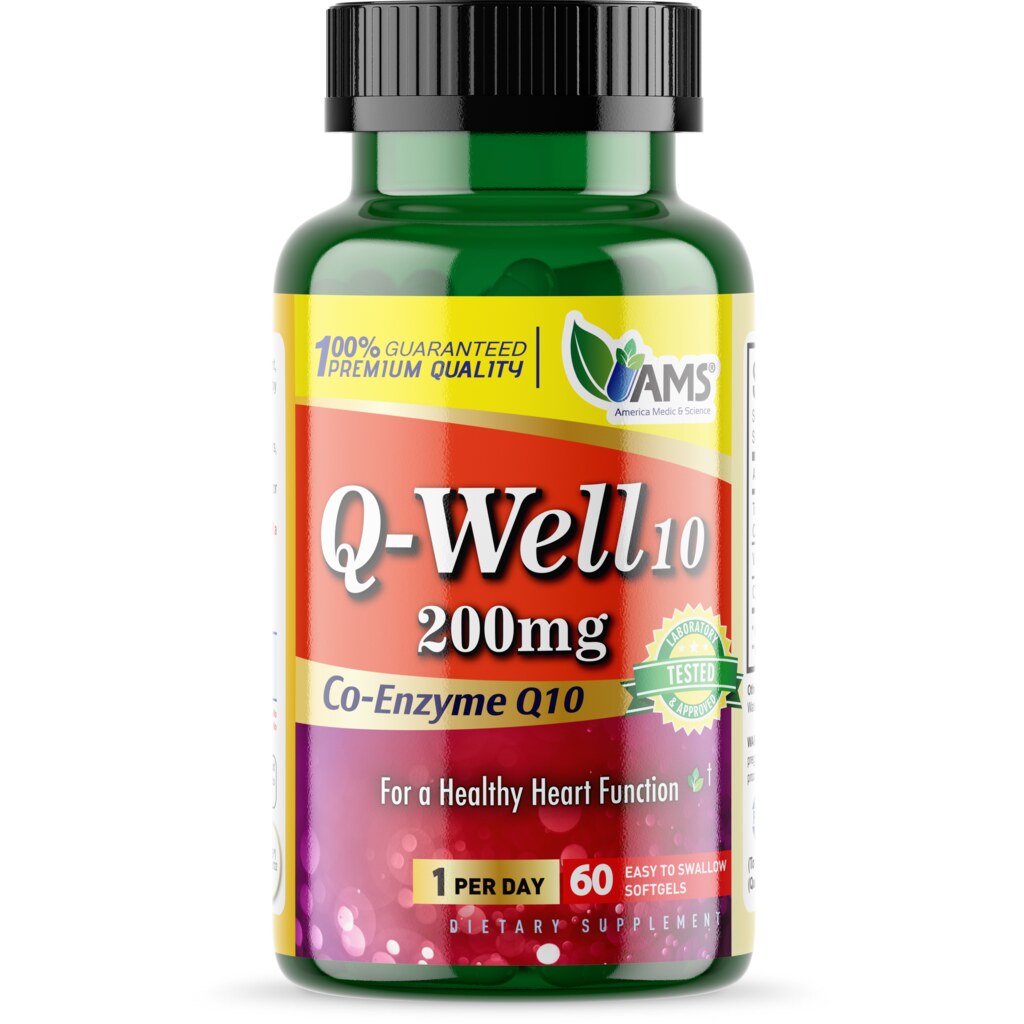 AMS CoQ10 Supplement 200 mg Softgels For Heart Health, Pack of 60's