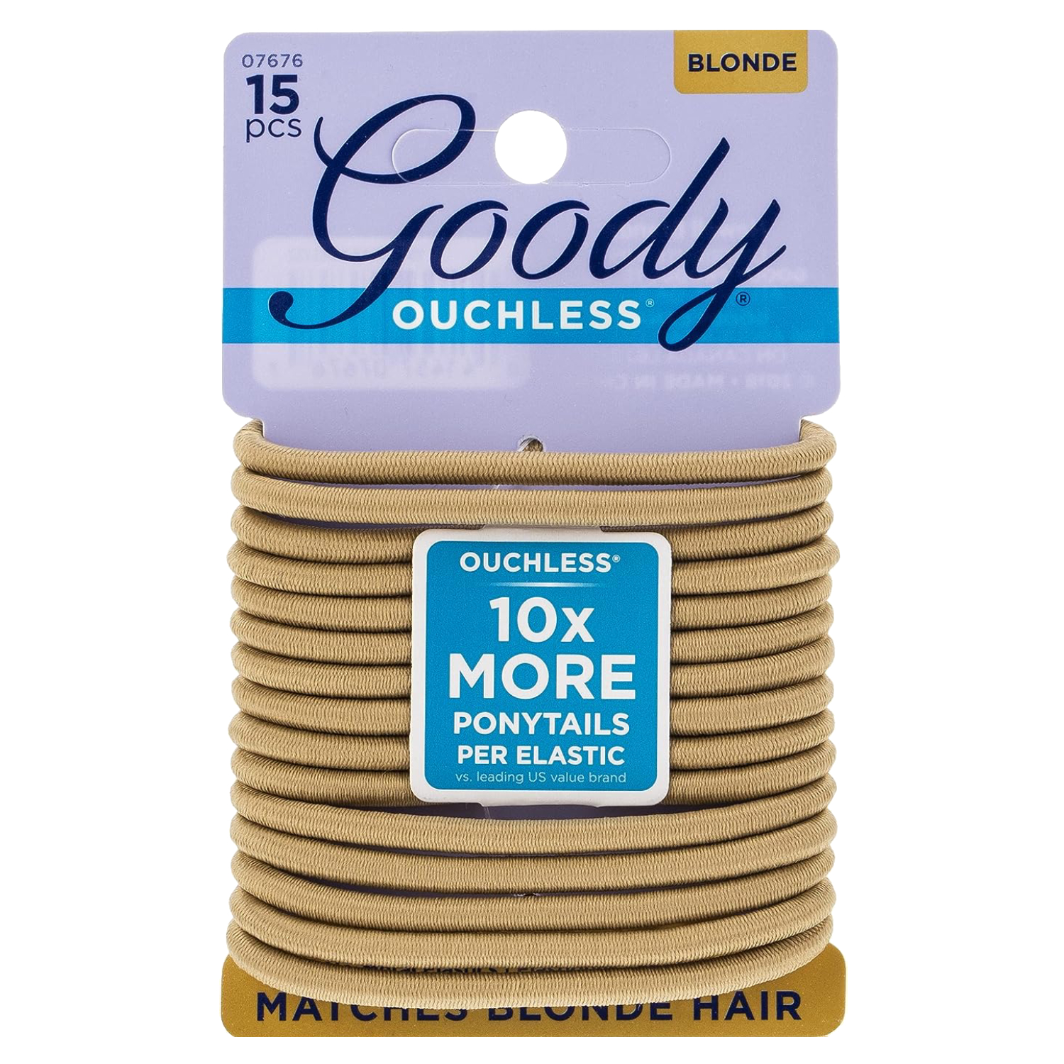 Back Image for Goody Ouchless Braided Elastics Blonde 15's