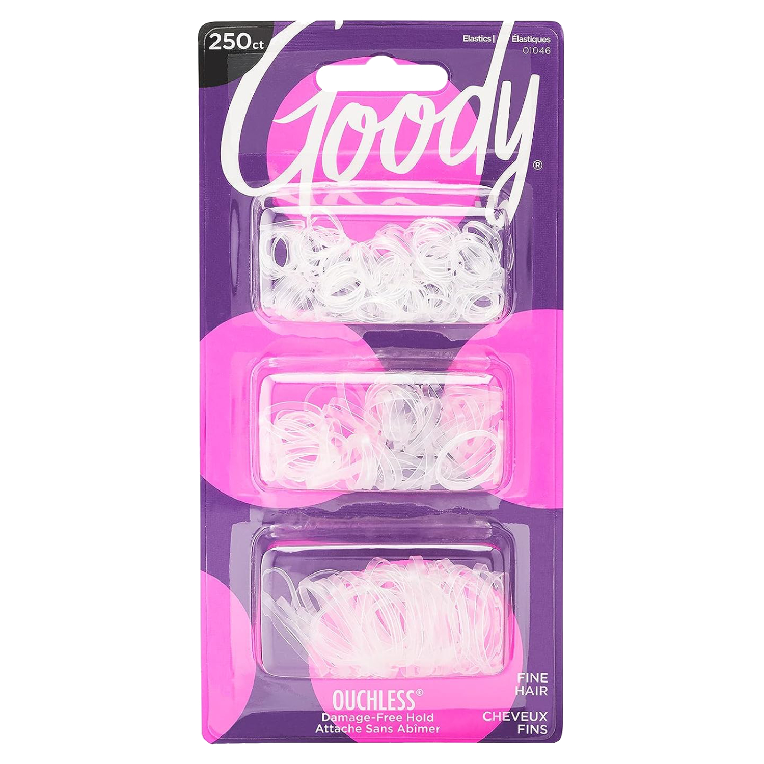 Back Image for Goody Ouchless Multi Clear Ponyband Elastics 250's