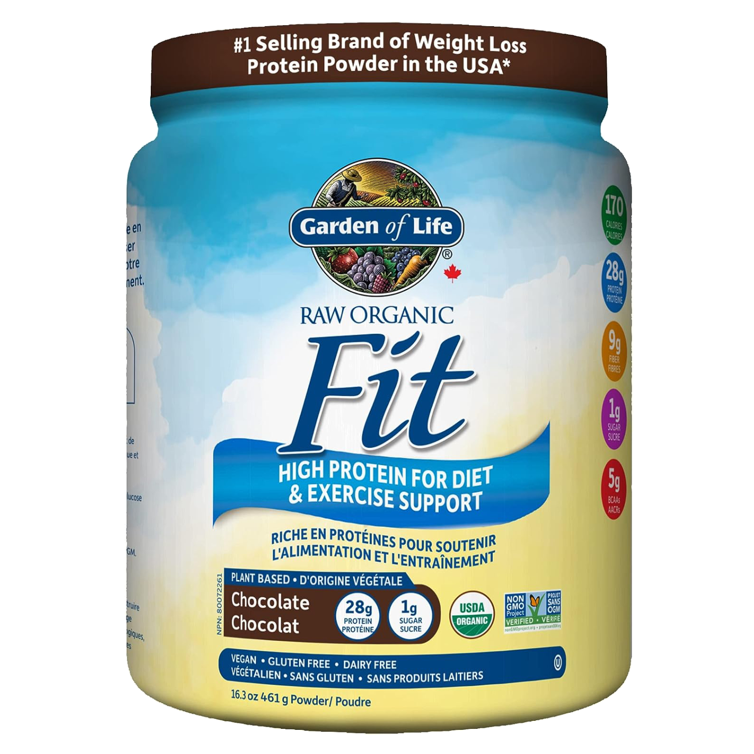 Garden Of Life Raw Organic Fit Protein Powder Chocolate Cacao 461g