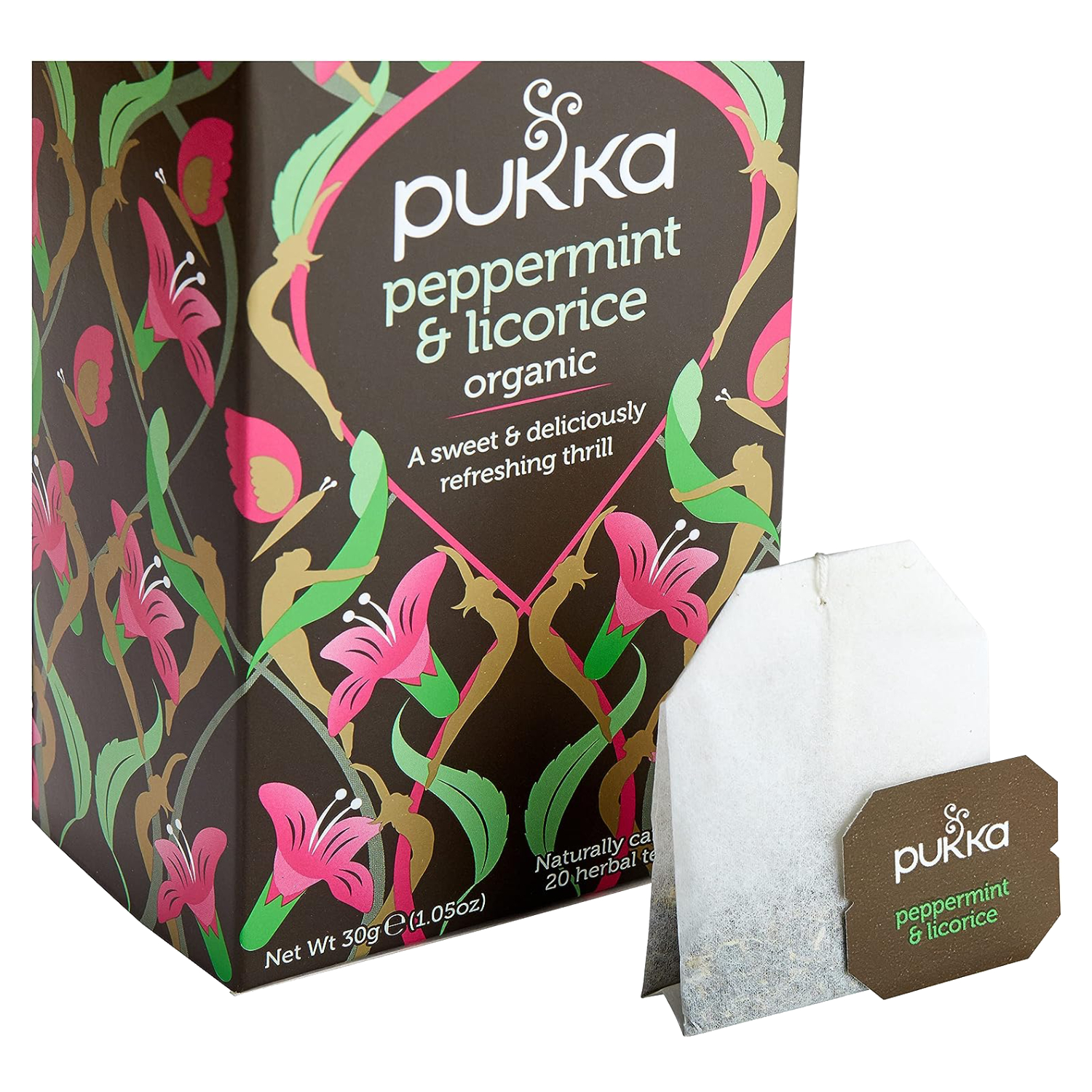 Holland & Barrett Pukka Organic Caffeine Free Peppermint & Licorice Tea Bags, Pack of 20's