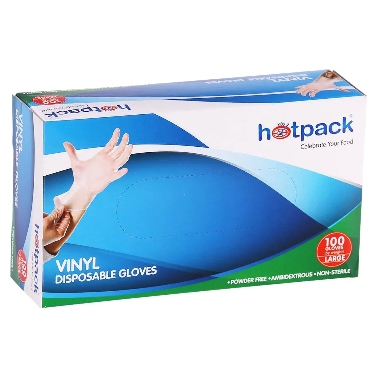Hotpack Vinyl Powder Free Gloves Large 100's