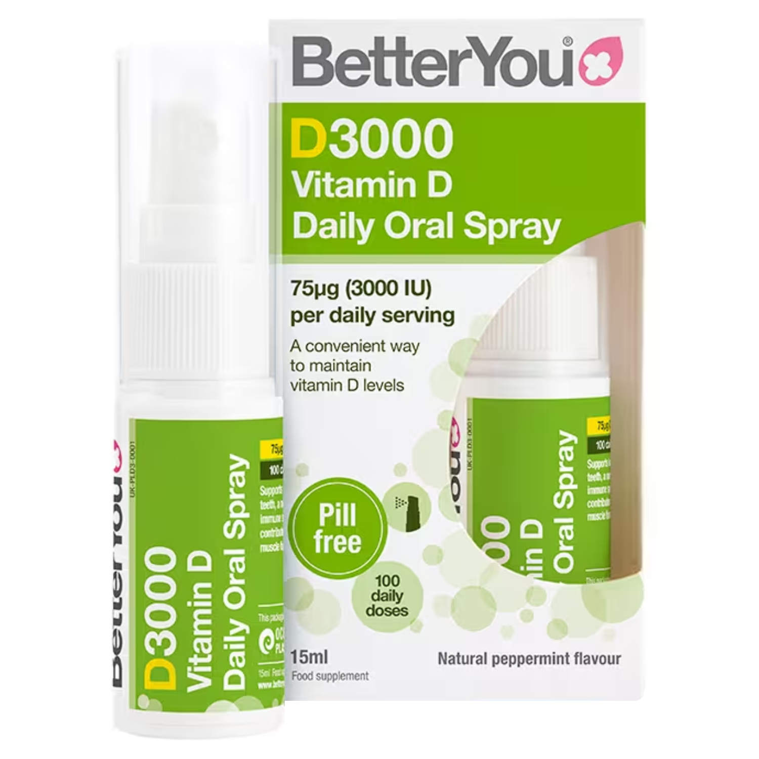 BetterYou D3000 Vitamin D Daily Oral Spray 15ml