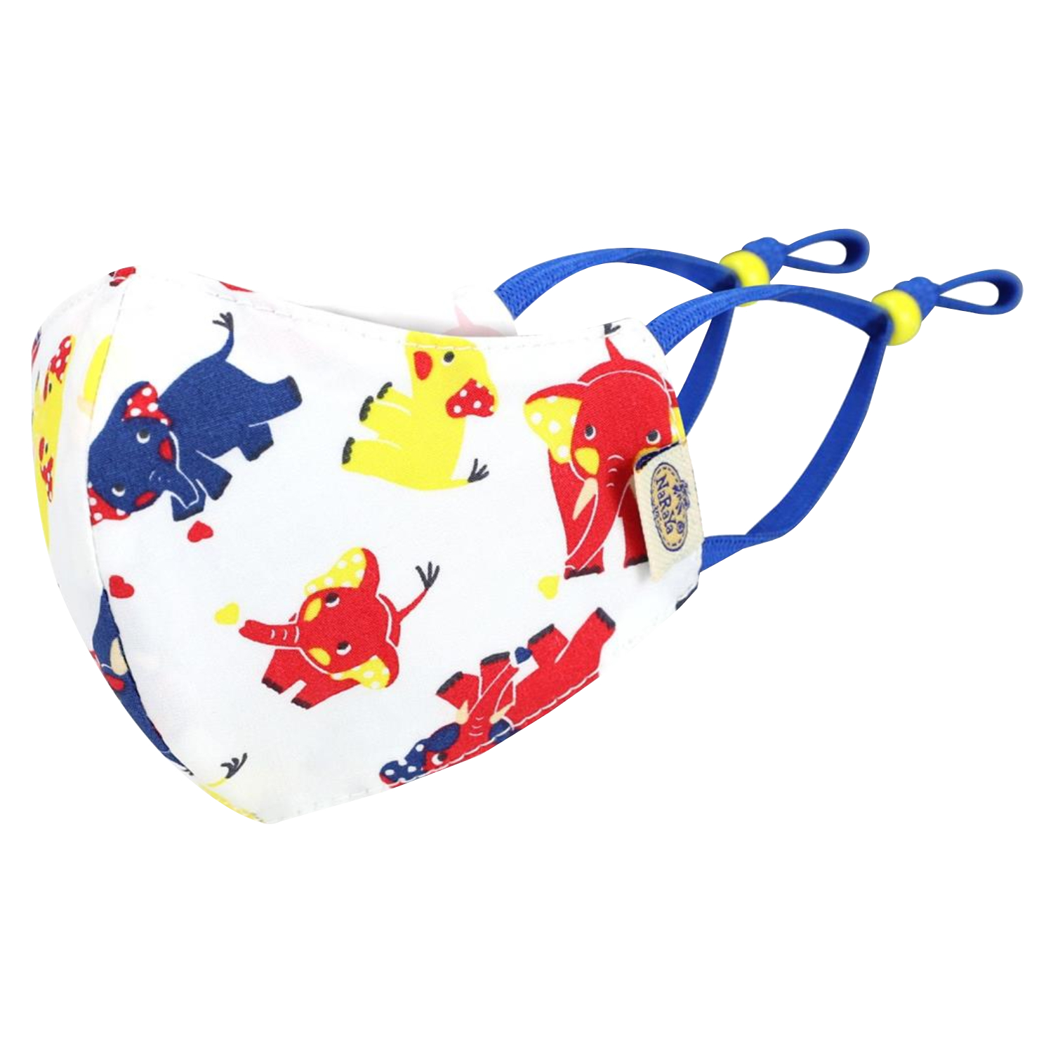 Kids Cotton Face Mask Colored Elephant
