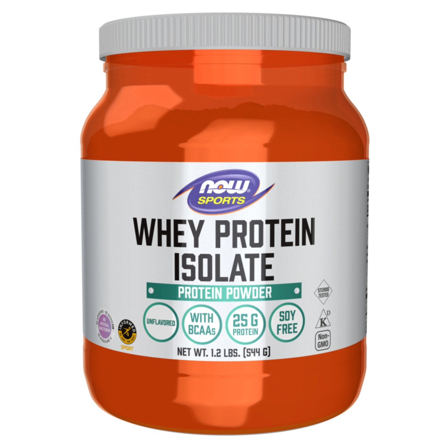 Now Whey Protein Isolate Protein Powder With BCAA, Unflavoured 1.2lbs