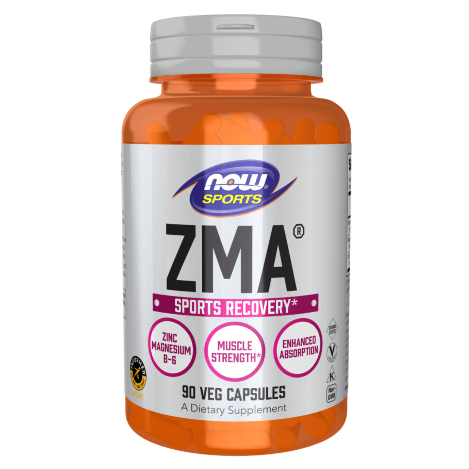 Now Sports ZMA 800mg Capsules With Zinc, Magnesium & Vitamin B6 For Muscle Recovery, Pack of 90's