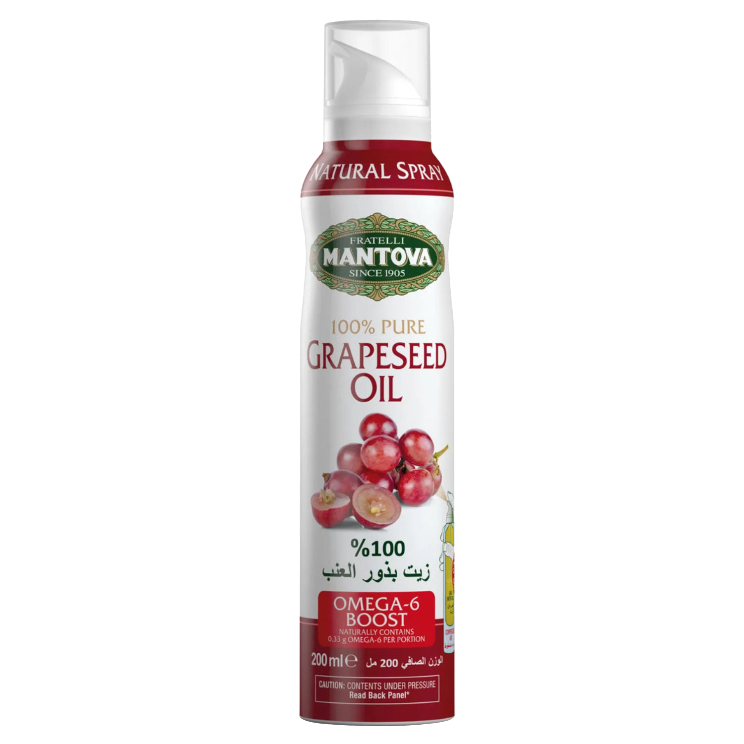 Mantova 100% Pure Grapeseed Oil Spray 200 ml