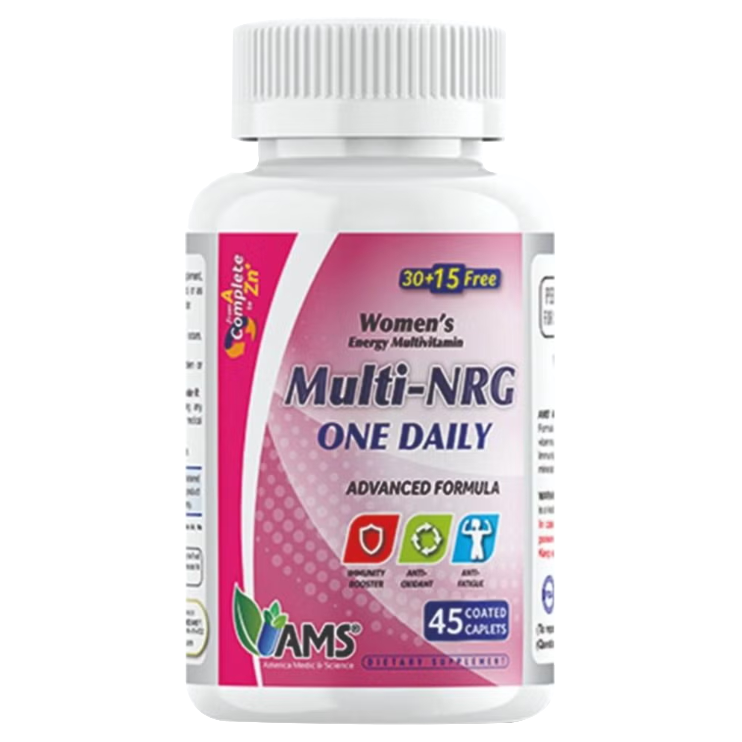 AMS Multi-NRG Women's Energy Multivitamin Supplement Tablets, Pack of 45's