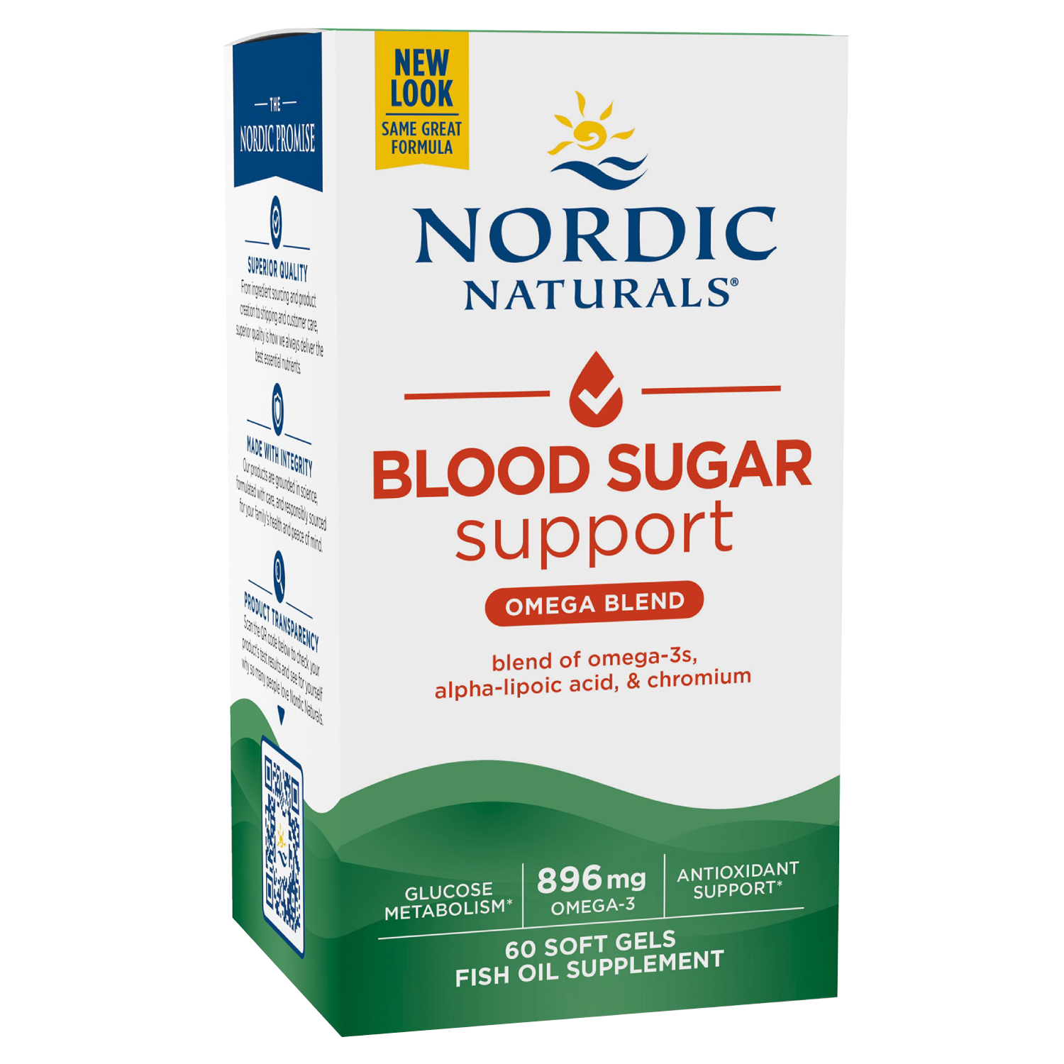 Nordic Naturals Blood Sugar Support Omega-3 Softgels With ALA & Chromium, Pack of 60's