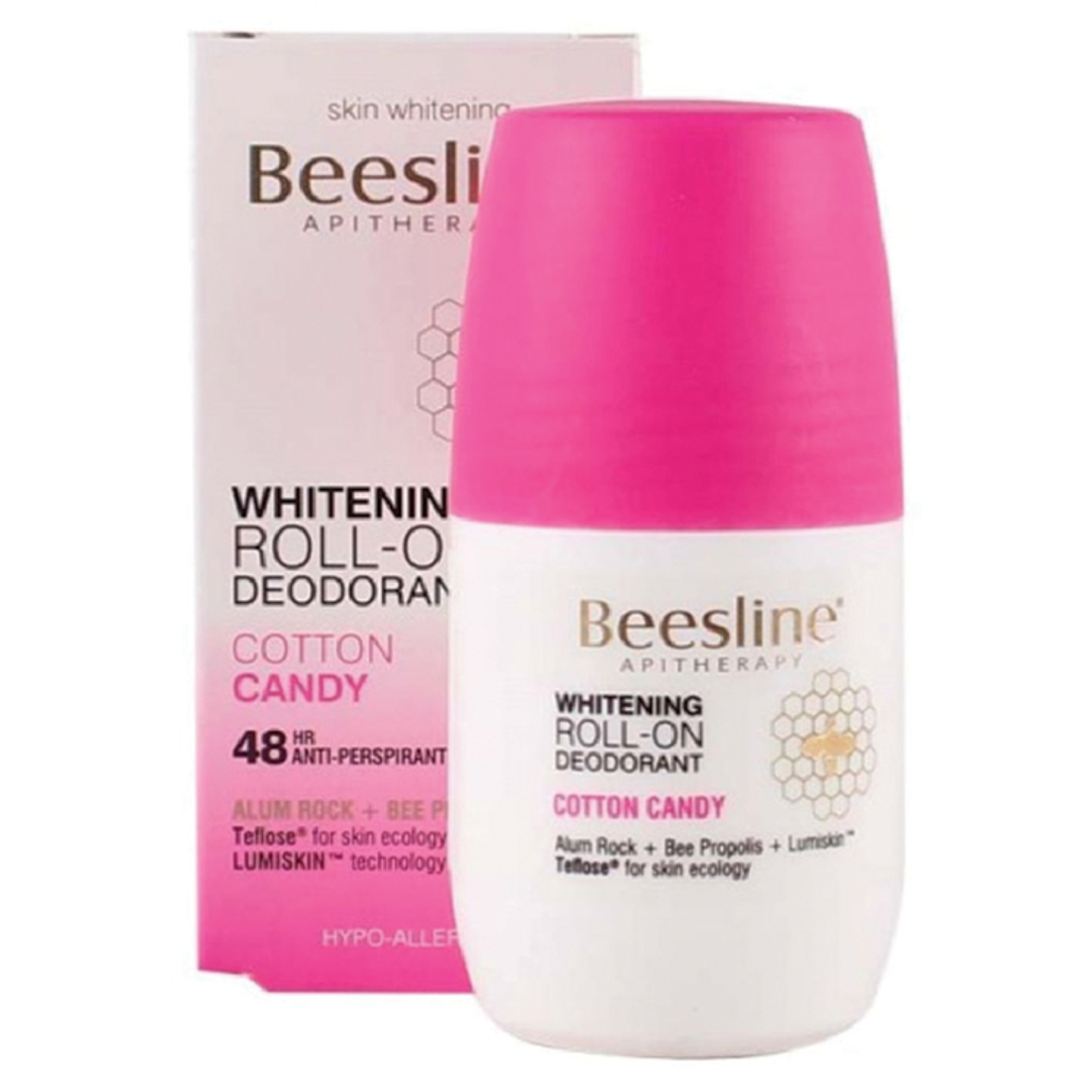 Back Image for Beesline Whitening Roll-On Deodorant 48H Cotton Candy 50ml