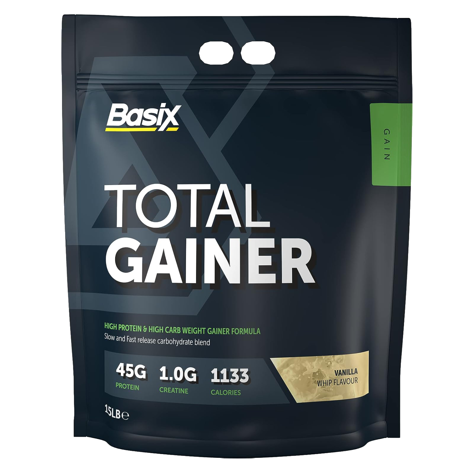 Basix Total Mass Gainer With Whey Protein Concentrate, Vanilla Whip 15lbs