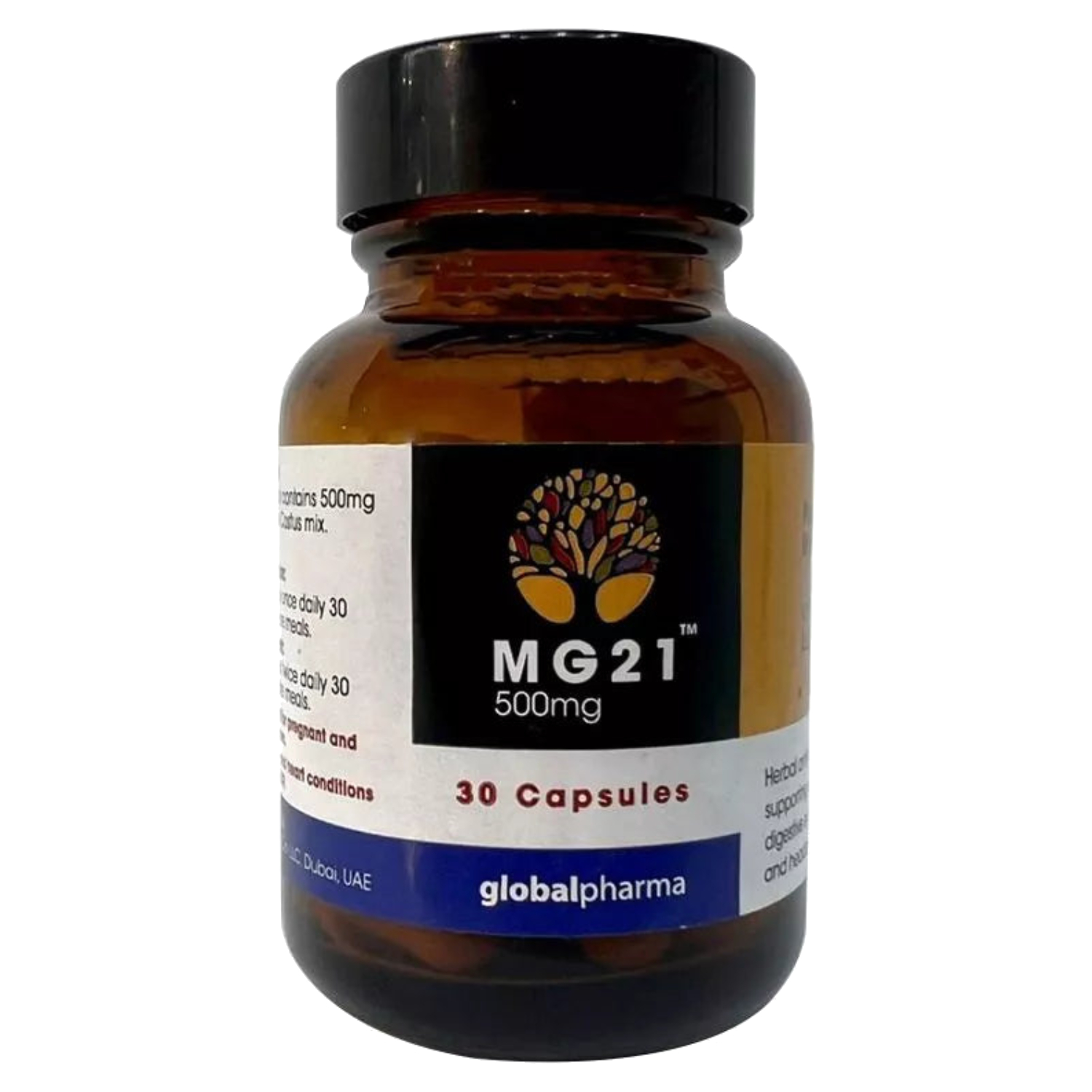 Back Image for MG21 500mg Capsules 30's