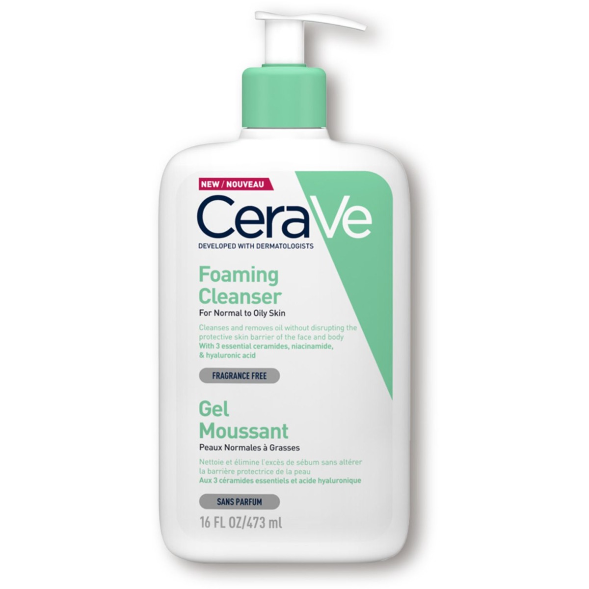 Cerave Foaming Cleanser For Normal to Oily Skin With Hyaluronic Acid 473ml