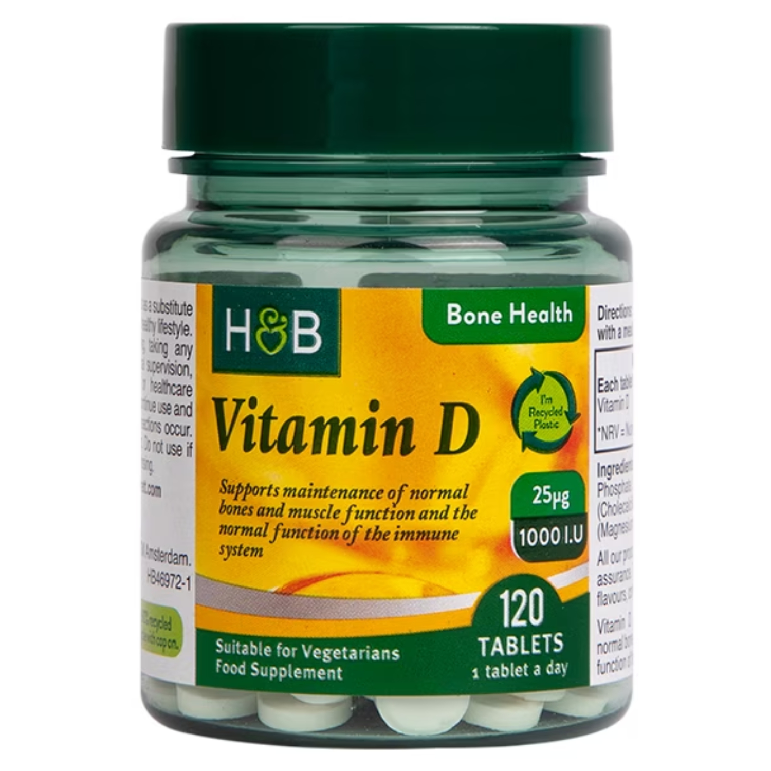 Holland & Barrett Vitamin D 1000 I.U 25ug 120 Tablets