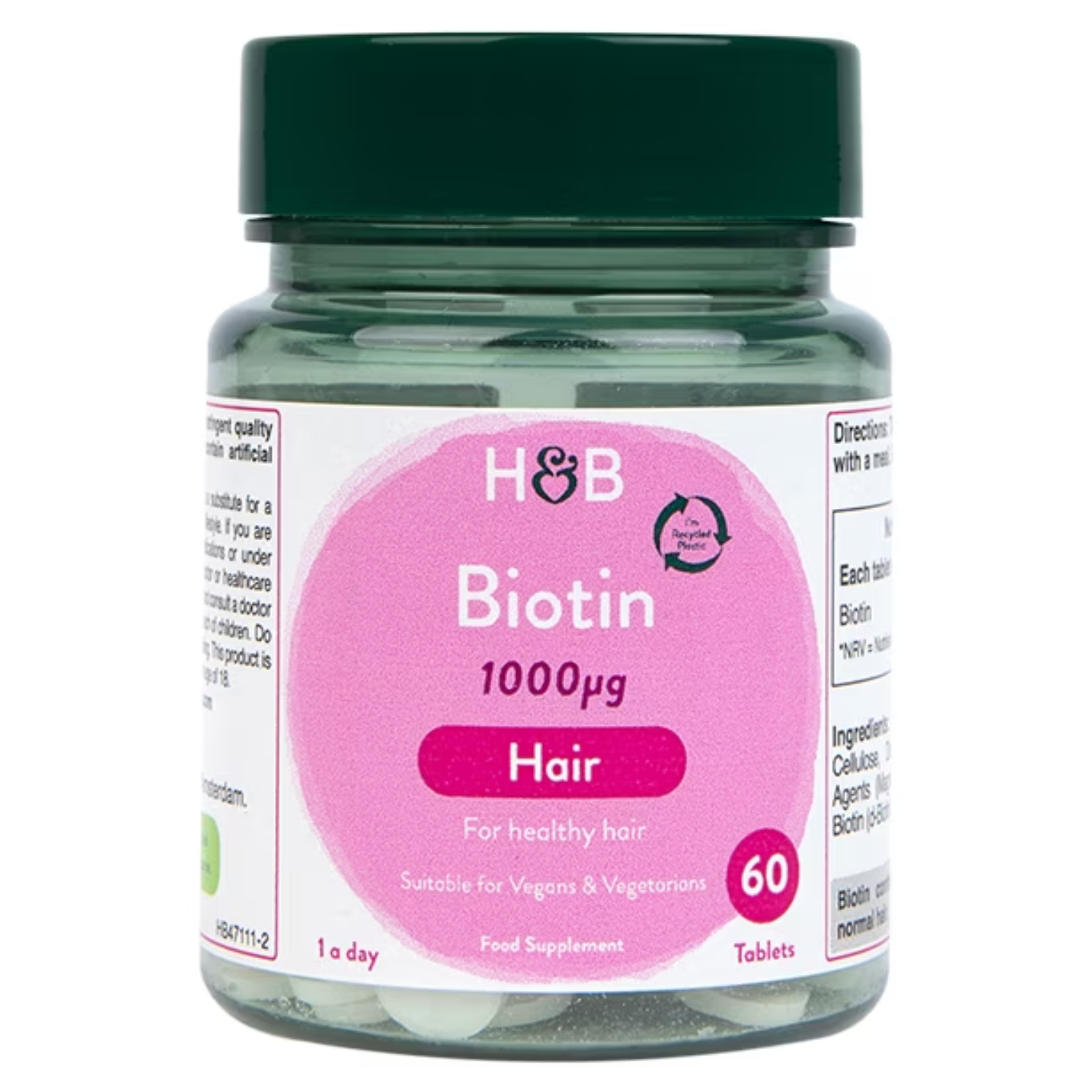 Back Image for Holland & Barrett Biotin 1000ug Tablets 60's