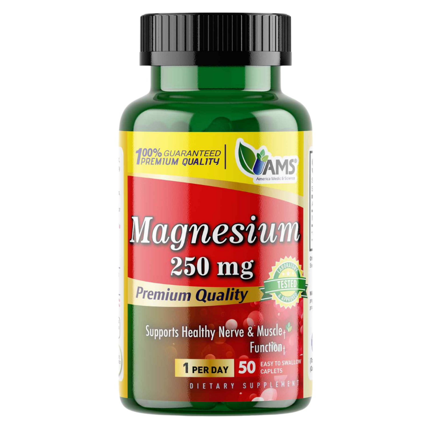 AMS 250mg Magnesium Supplement Caplets, Pack of 50's