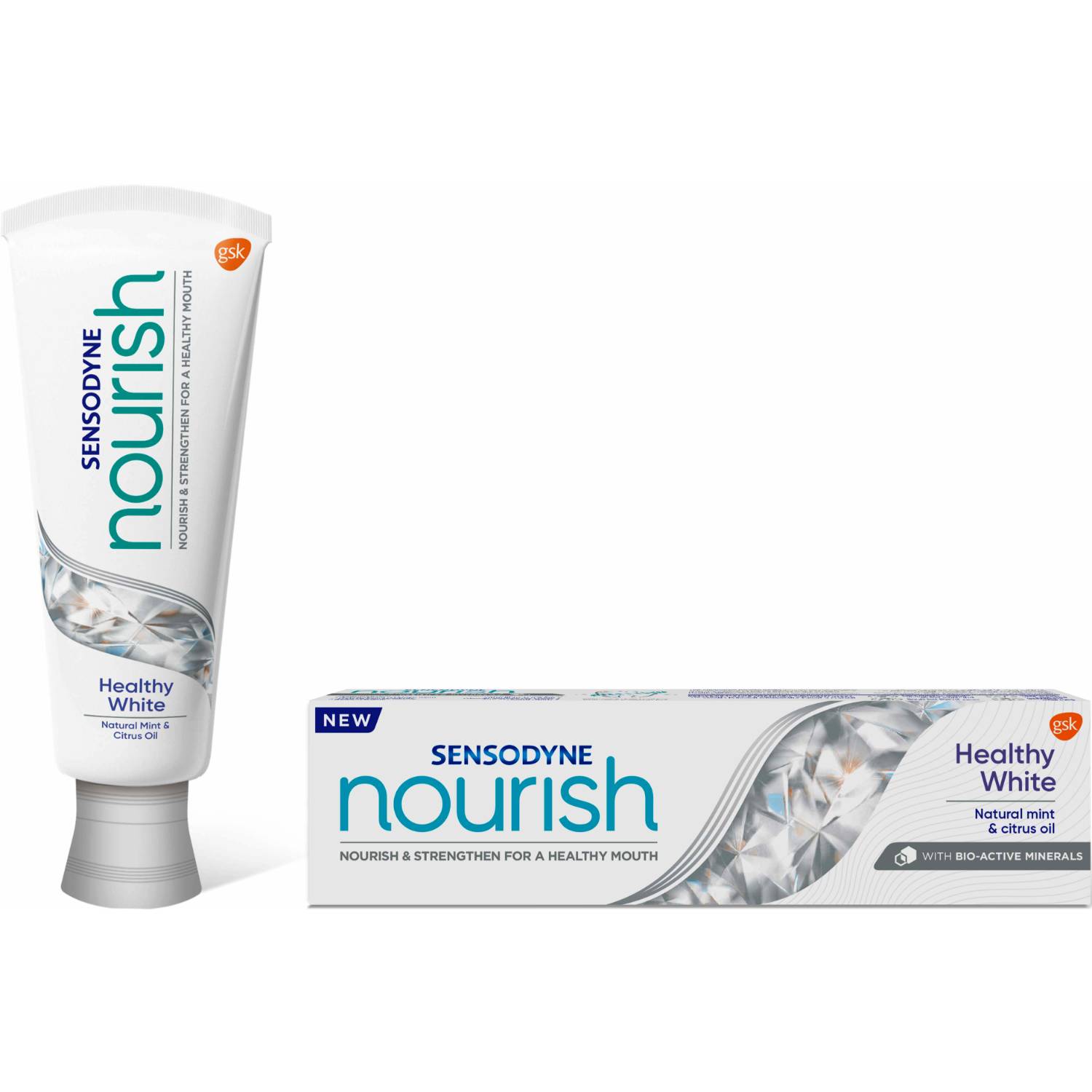 Product Image for Sensodyne Nourish Healthy White Toothpaste Protects & Whitens Teeth 75ml