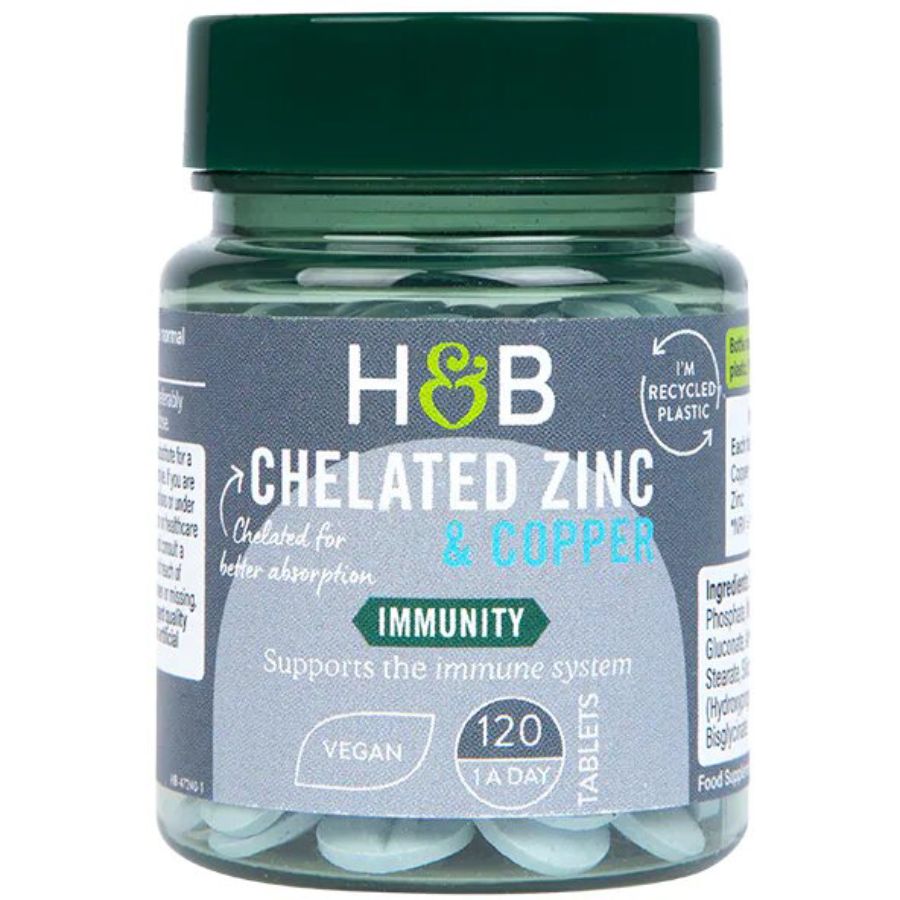 Product Image for Holland & Barrett ZINC & COPPER 15MG Tablets 120's