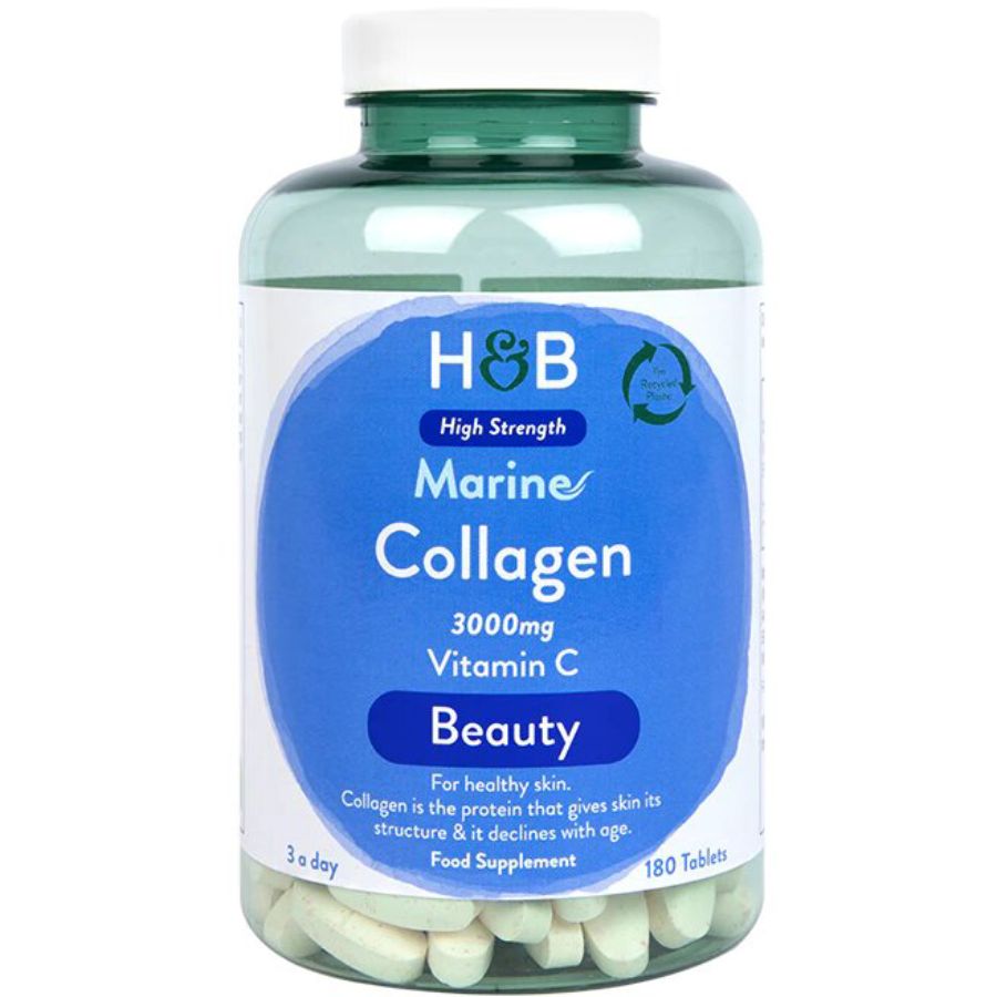 Product Image for Holland & Barrett MARINE COLLAGEN VITAMIN C 3000MG Tablets 180's
