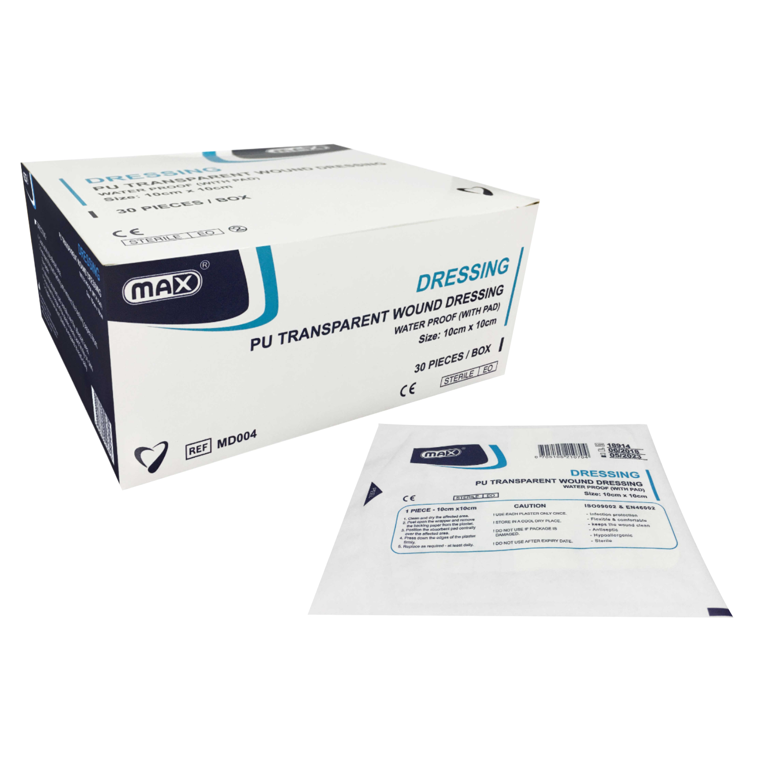 Product Image for Max Pu Transparent Adhesive Wound Dressing 10X10cm 30pcs